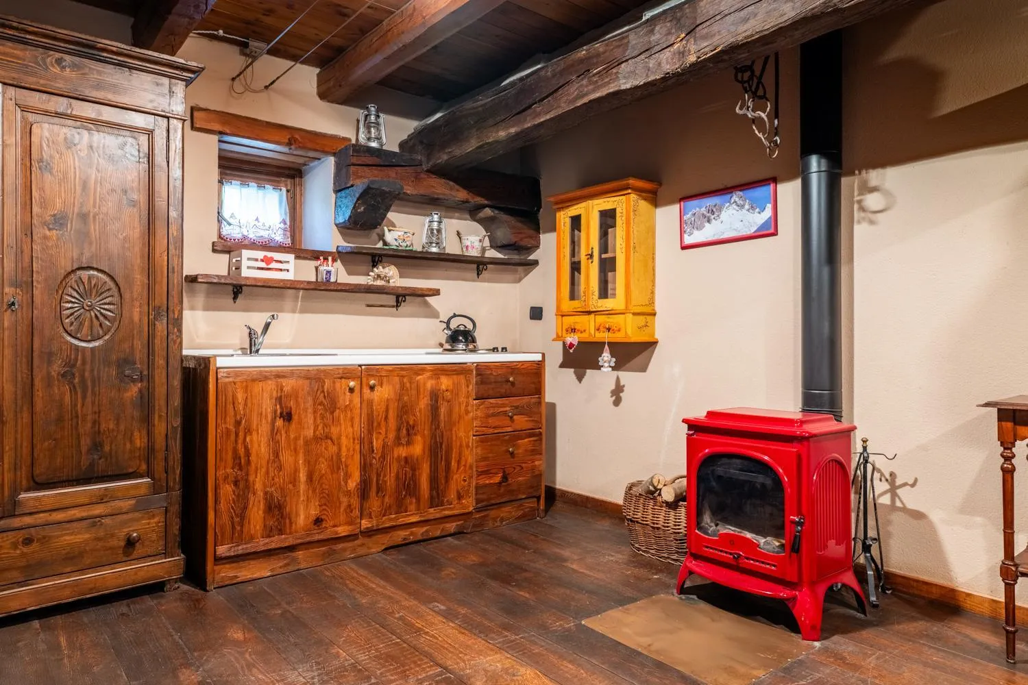 fireplace in Brieis Relais Alpino