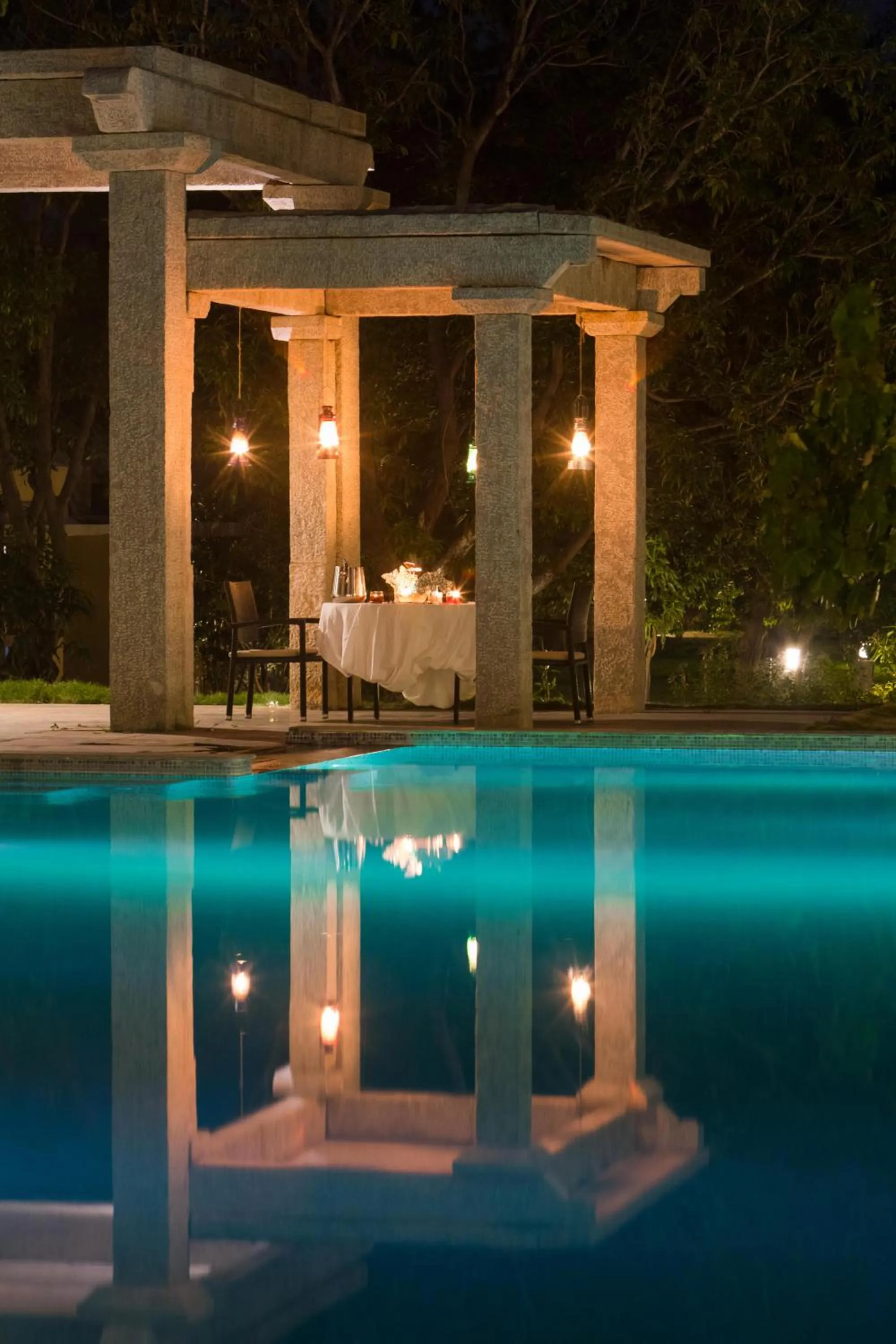Pool view in Heritage Resort Hampi