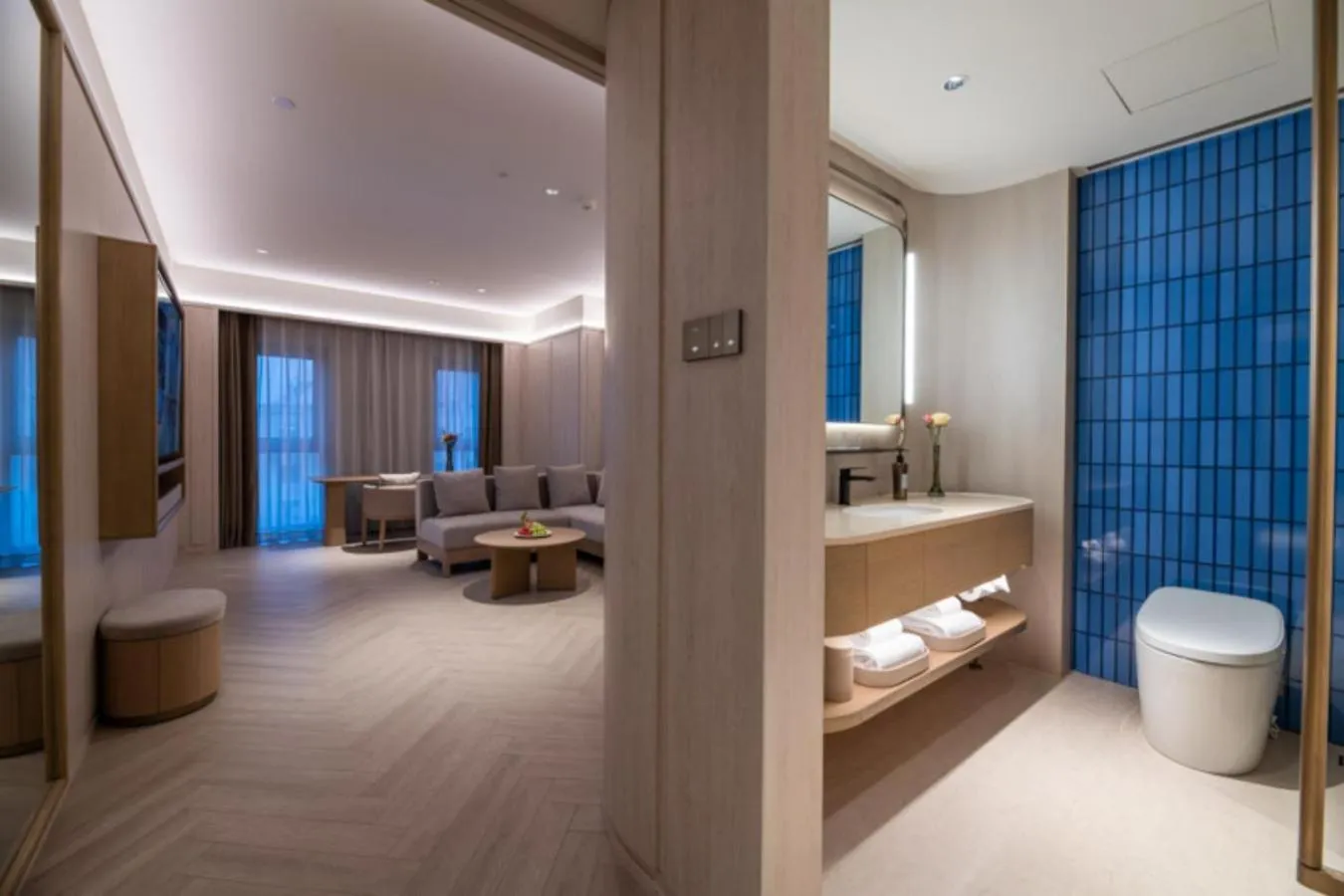 Living room in Crystal Orange Beijing Tiantan hospital and Head quarters Hotel