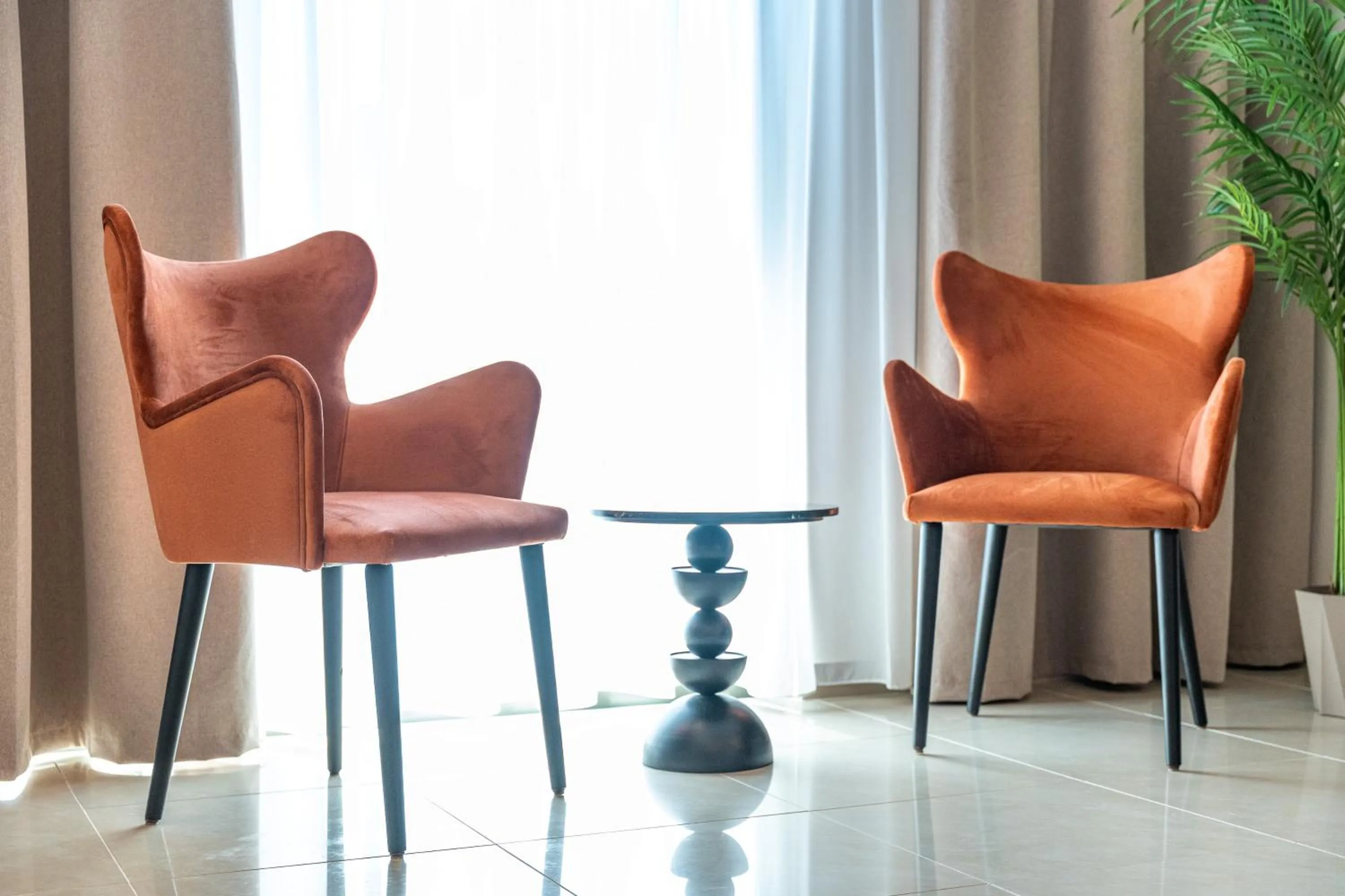 Seating area in Philia Center Suites