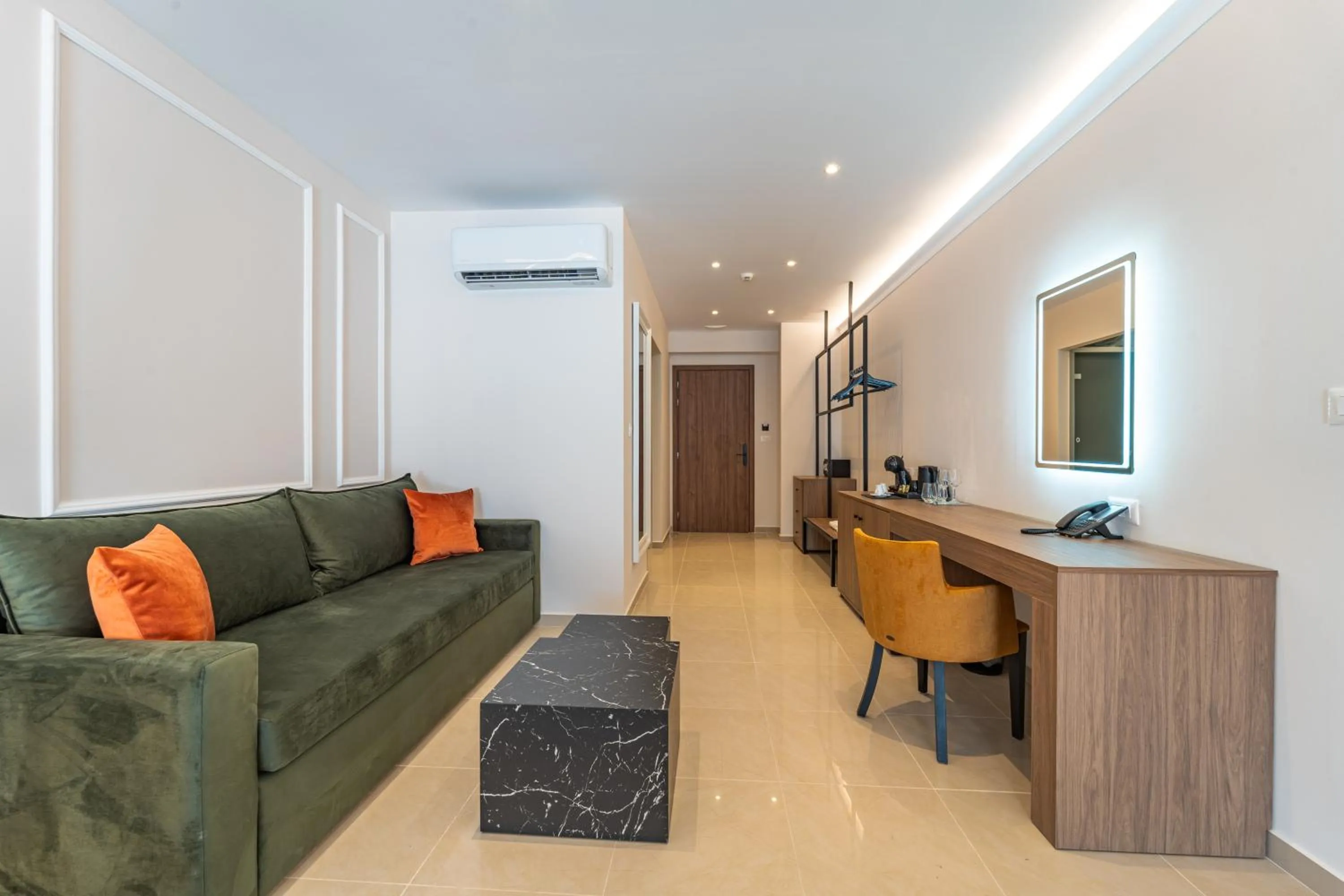 Seating area in Philia Center Suites