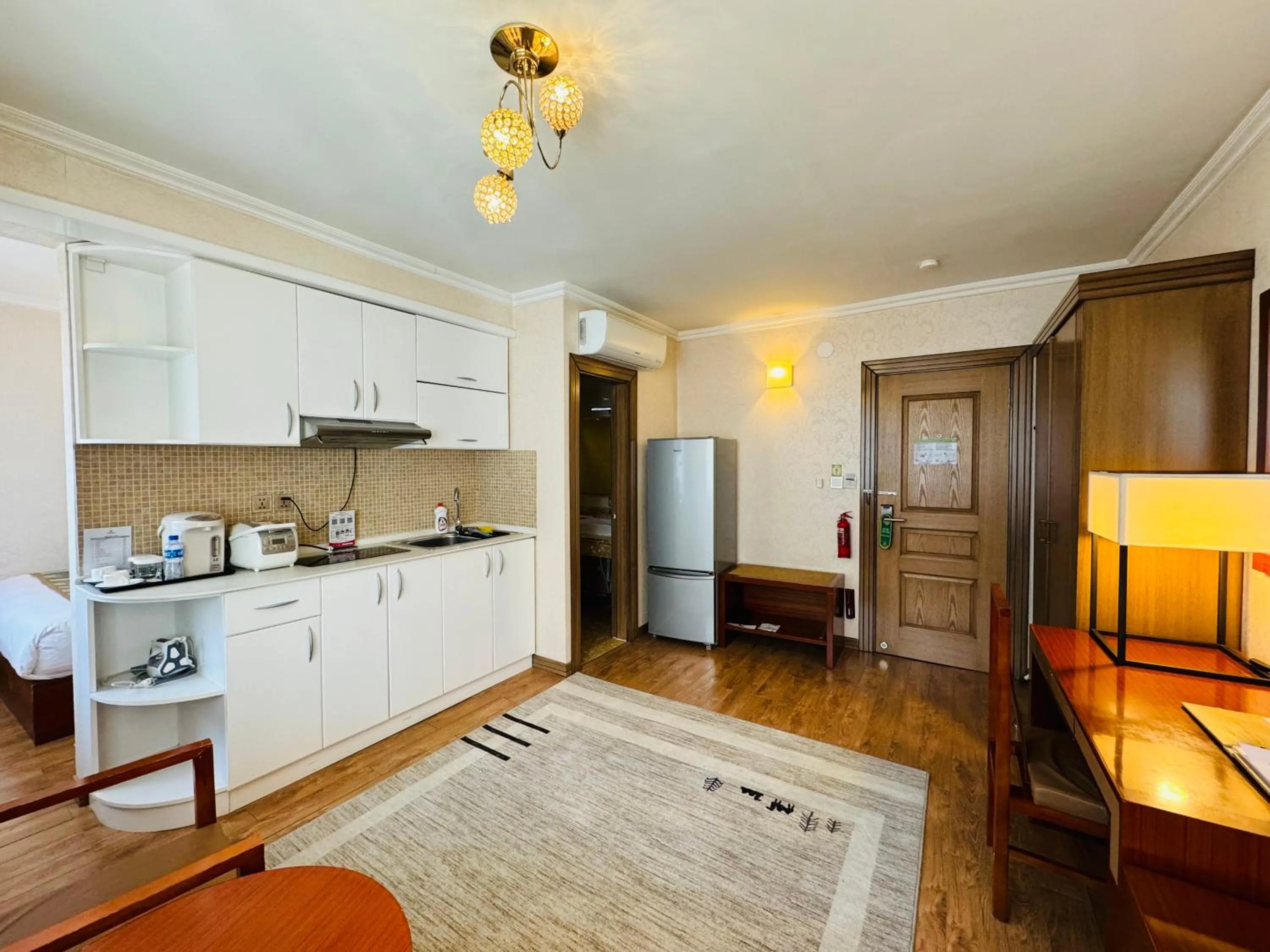 Kitchen or kitchenette in Flower Hotel Ulaanbaatar