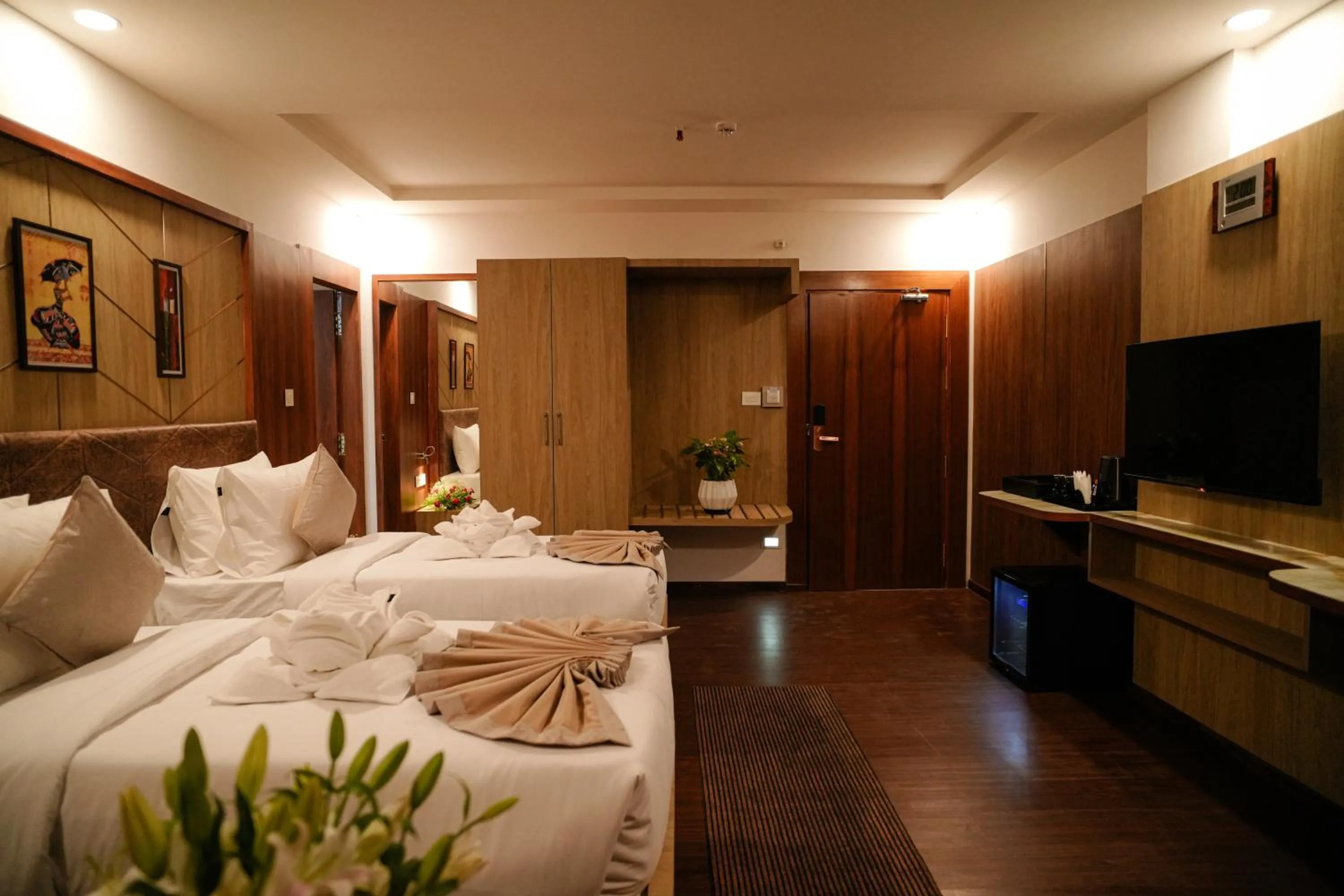 Bed in Harikaa Resort