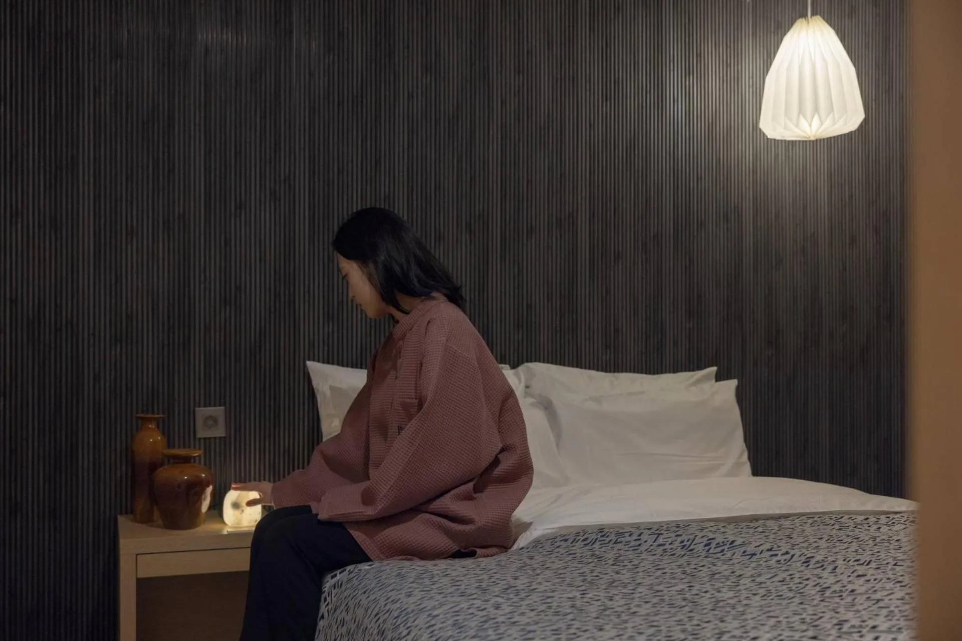 Bed in Anook Ryokan Hotel Ansan station