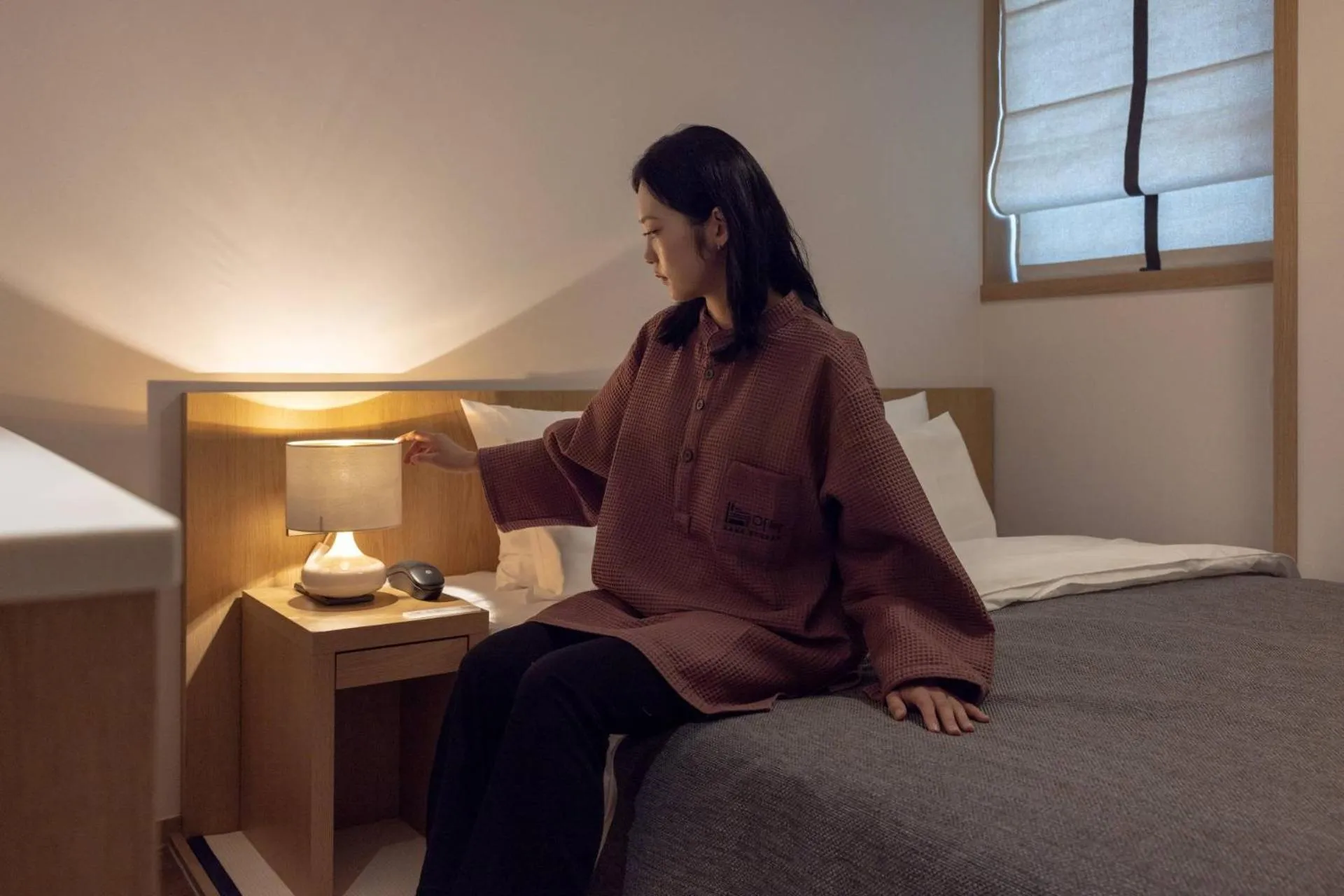 Bed in Anook Ryokan Hotel Ansan station