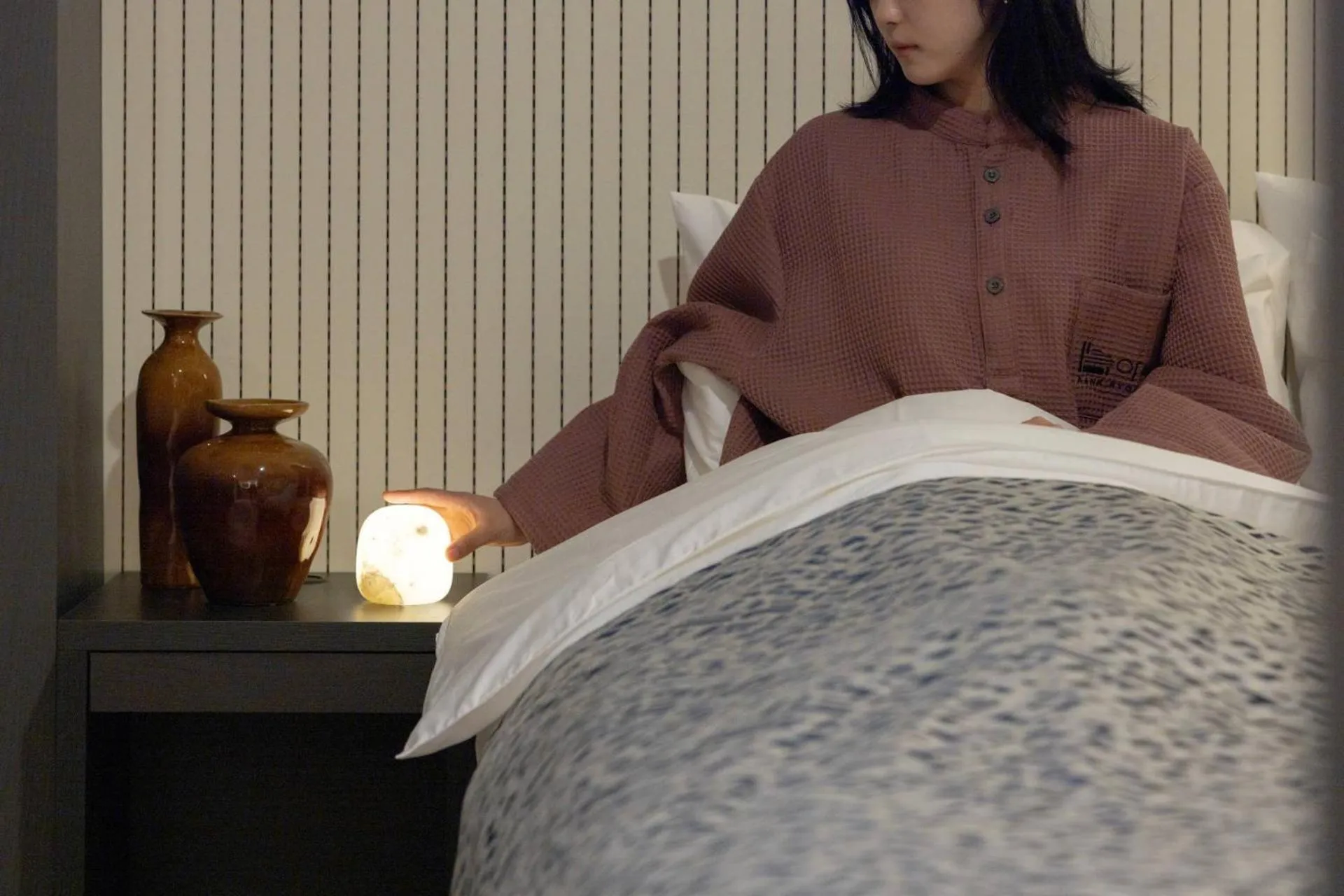 Bed in Anook Ryokan Hotel Ansan station