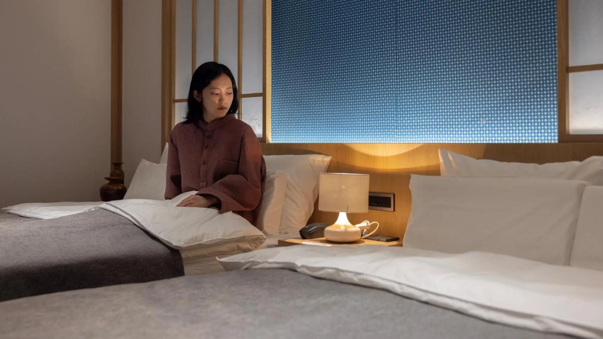 Bedroom, Bed in Anook Ryokan Hotel Ansan station