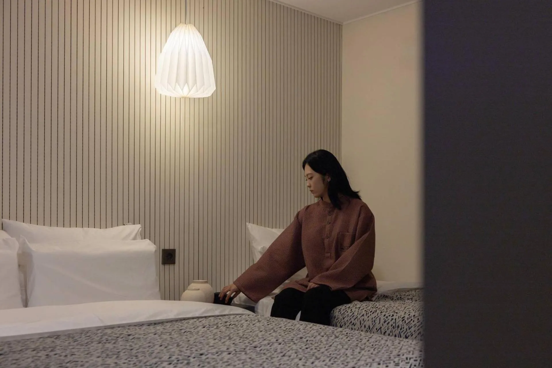 Bed in Anook Ryokan Hotel Ansan station