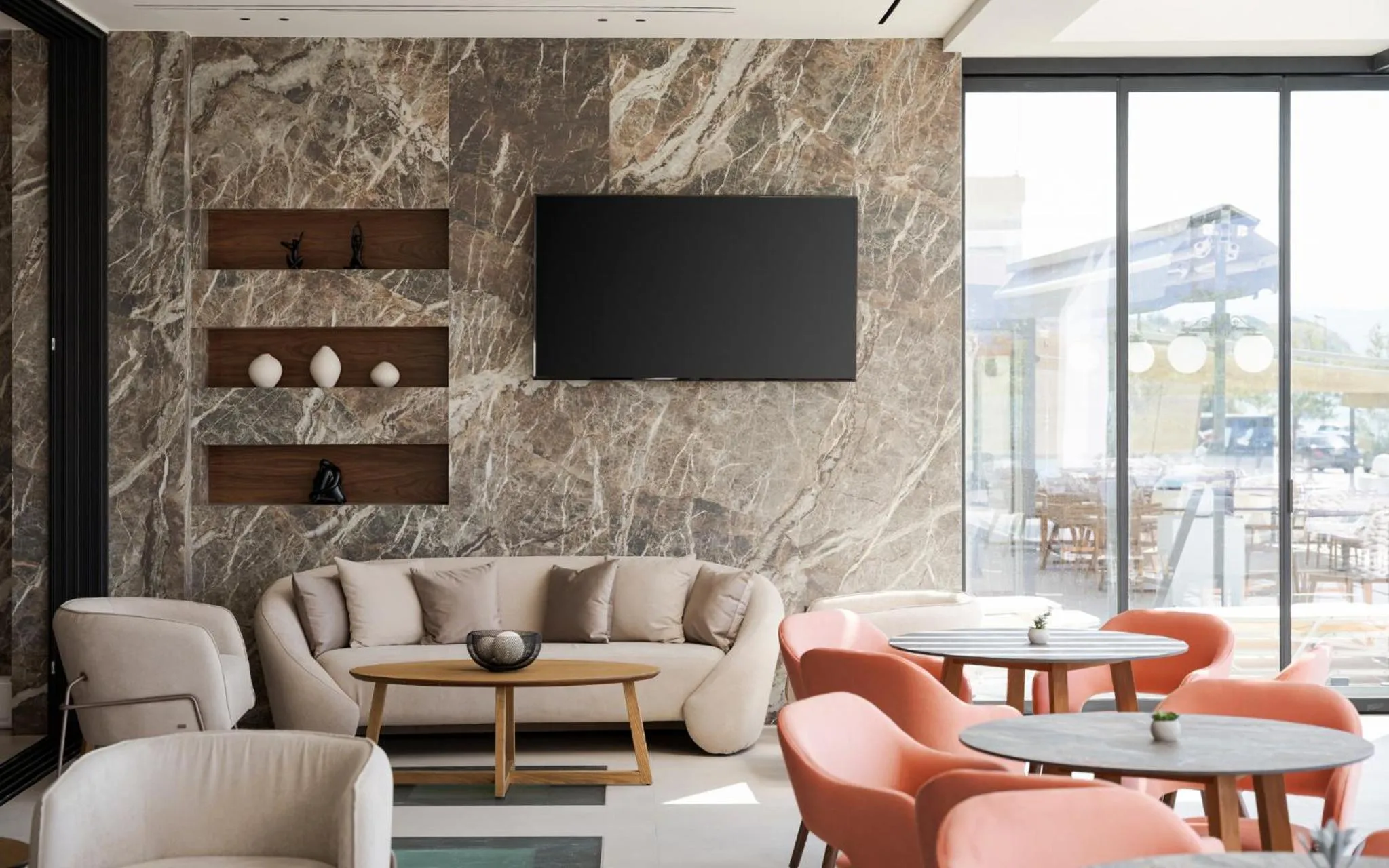 Communal lounge/ TV room in Avant Blue Boutique Hotel