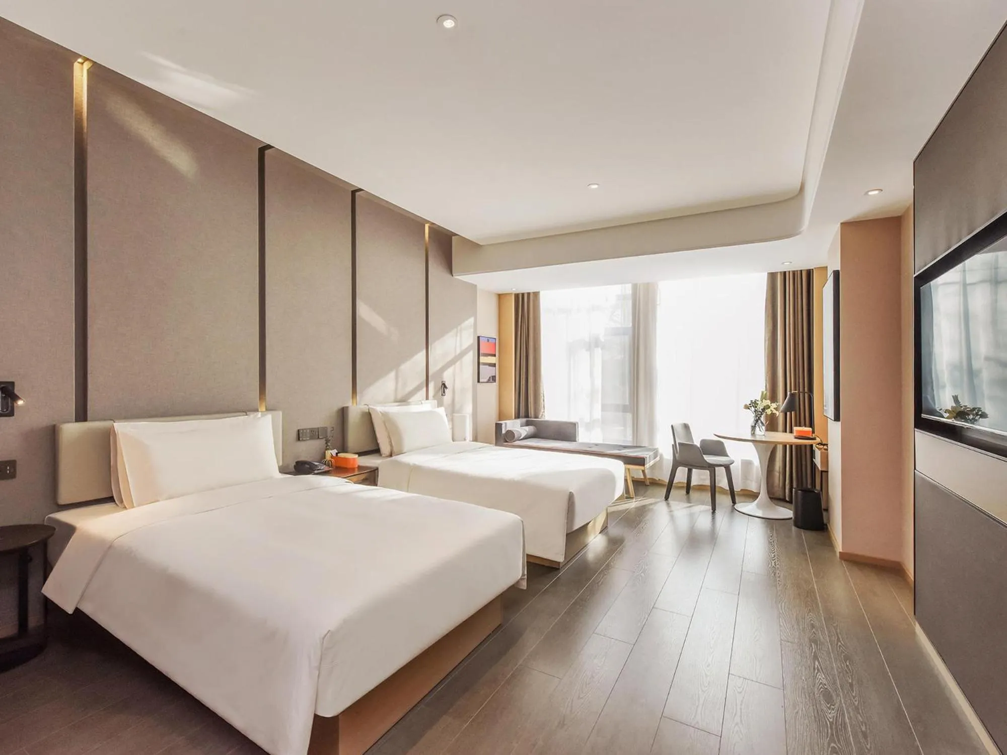 Bed in Atour Hotel Lanzhou East Market Metro Station Meteorological Bureau