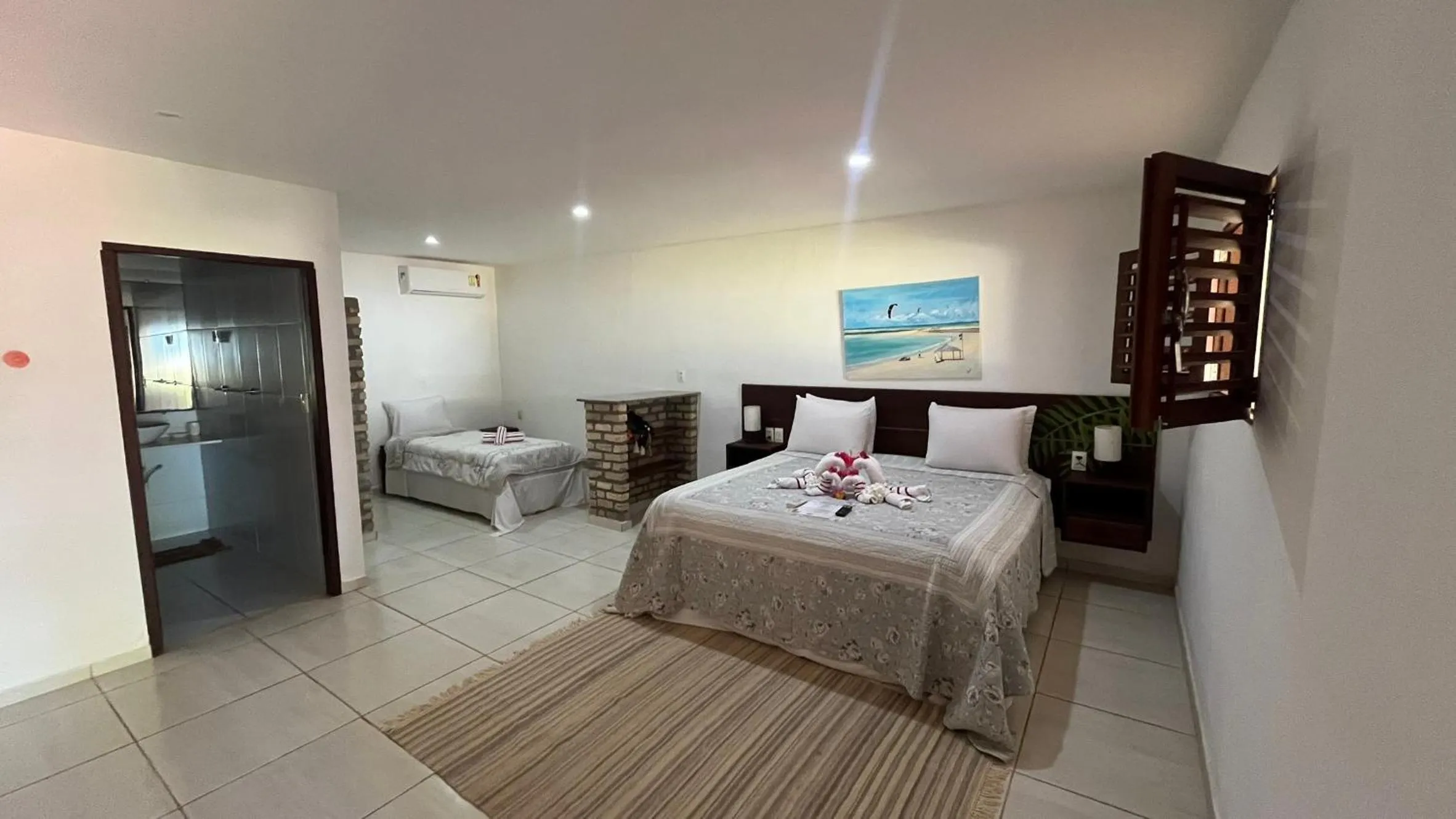 Bed in Recanto da Praia Pousada