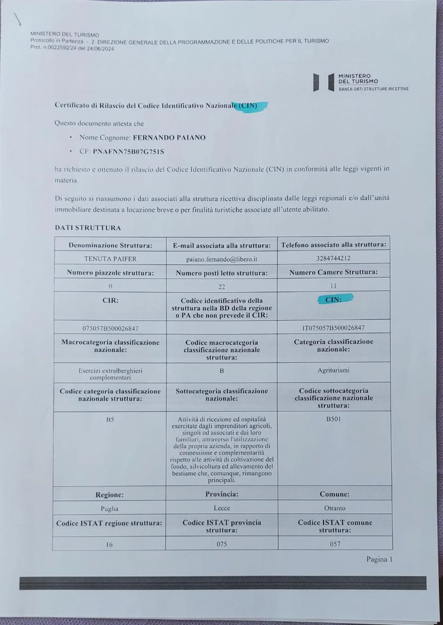 Restaurant/places to eat in Tenuta Paifer