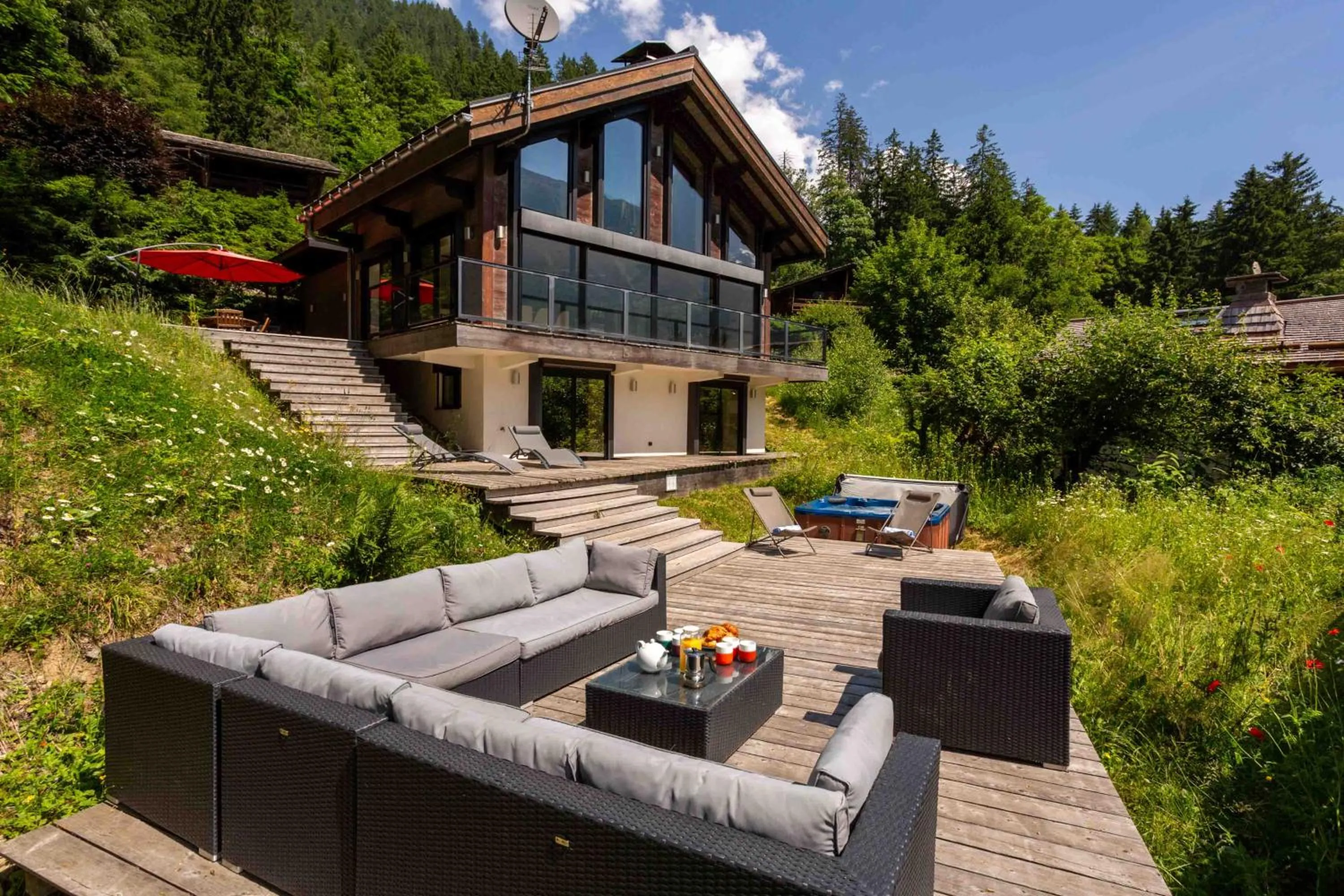 Patio in Chalet La Source - Chamonix All Year