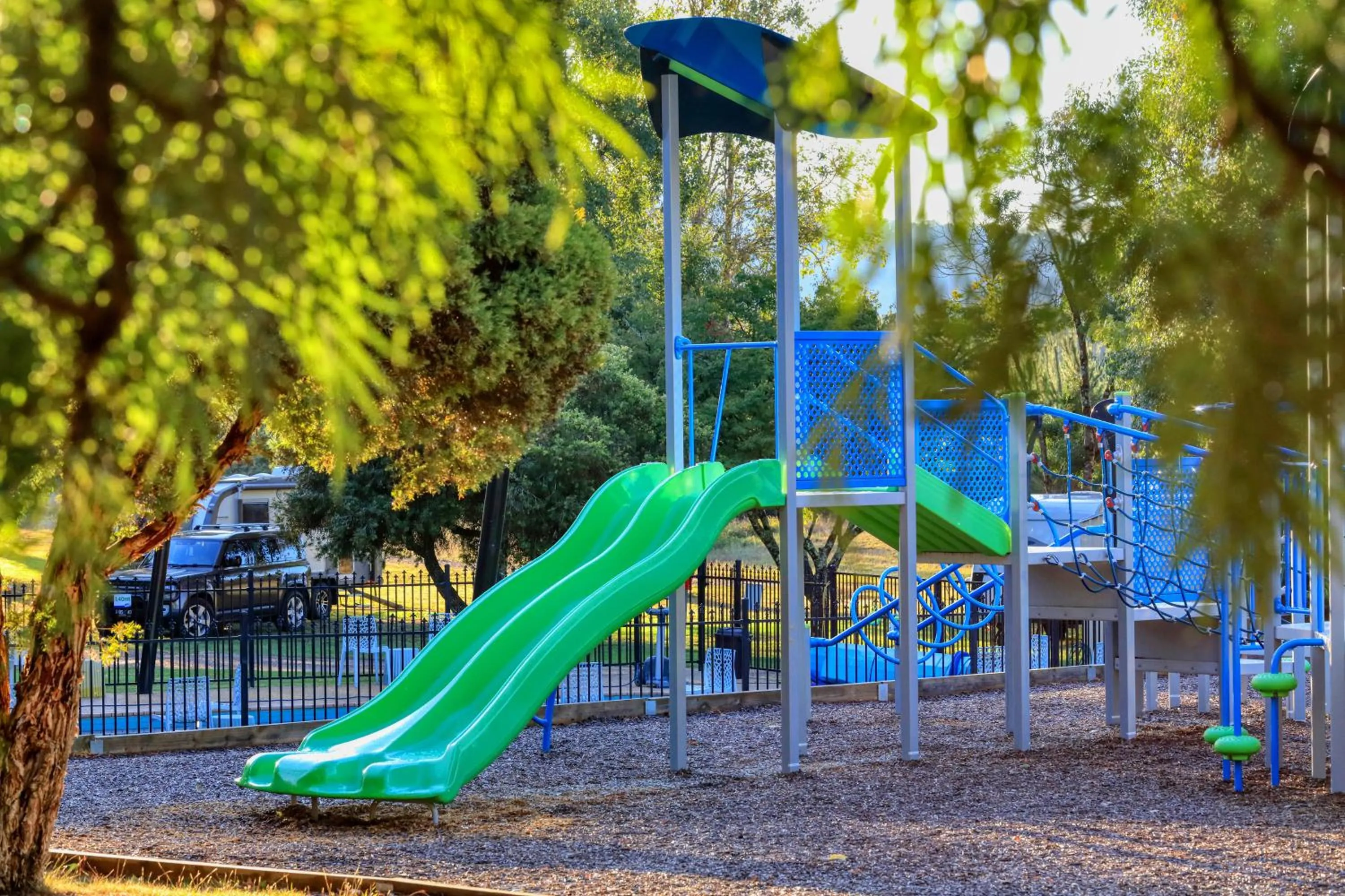 Children play ground in Bright Porepunkah Holiday Park