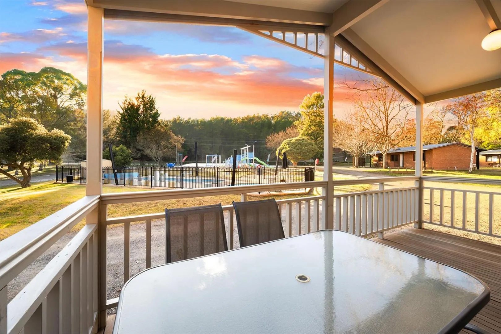 Pool view in Bright Porepunkah Holiday Park
