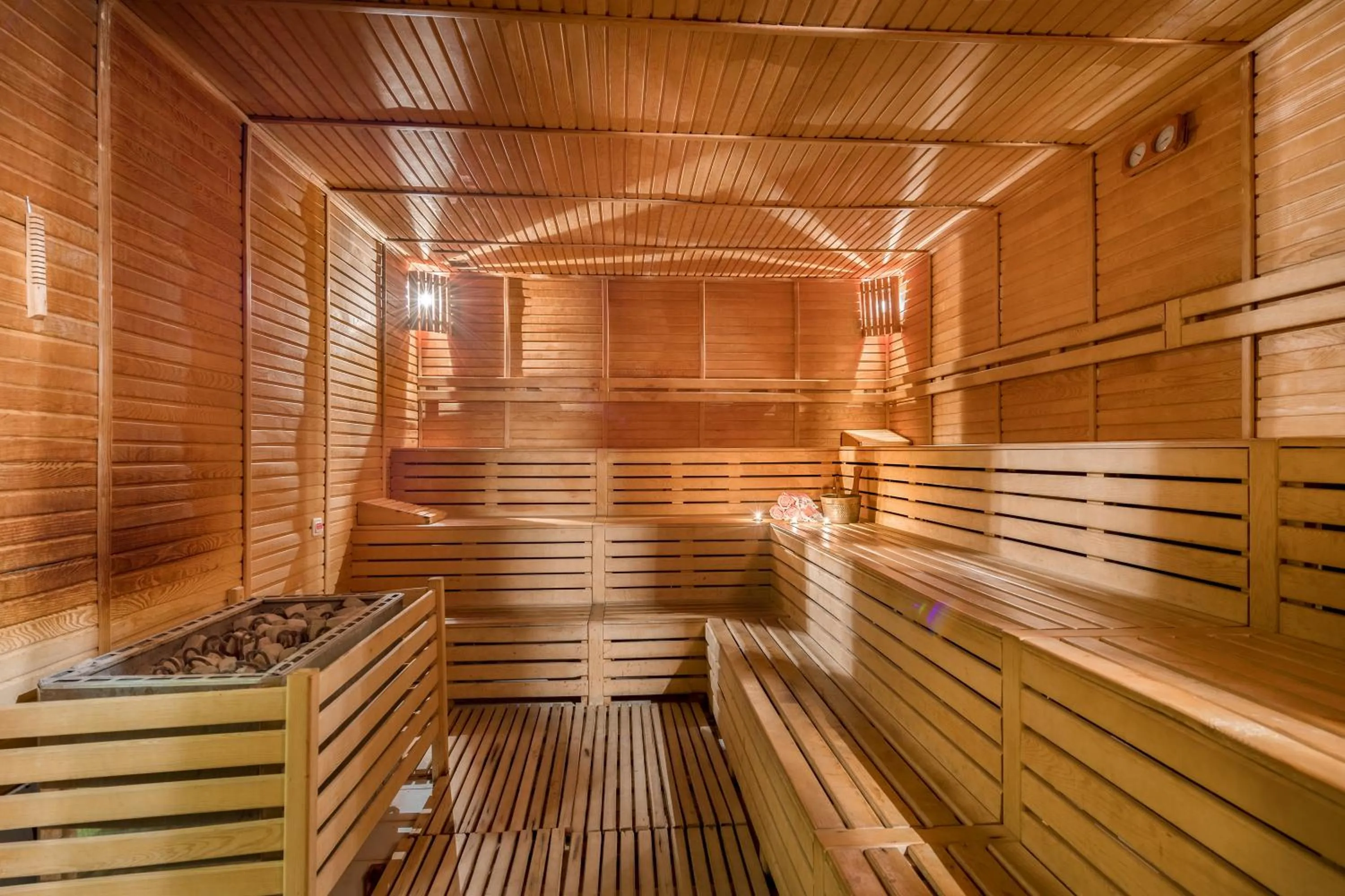 Sauna in Melas Resort Hotel