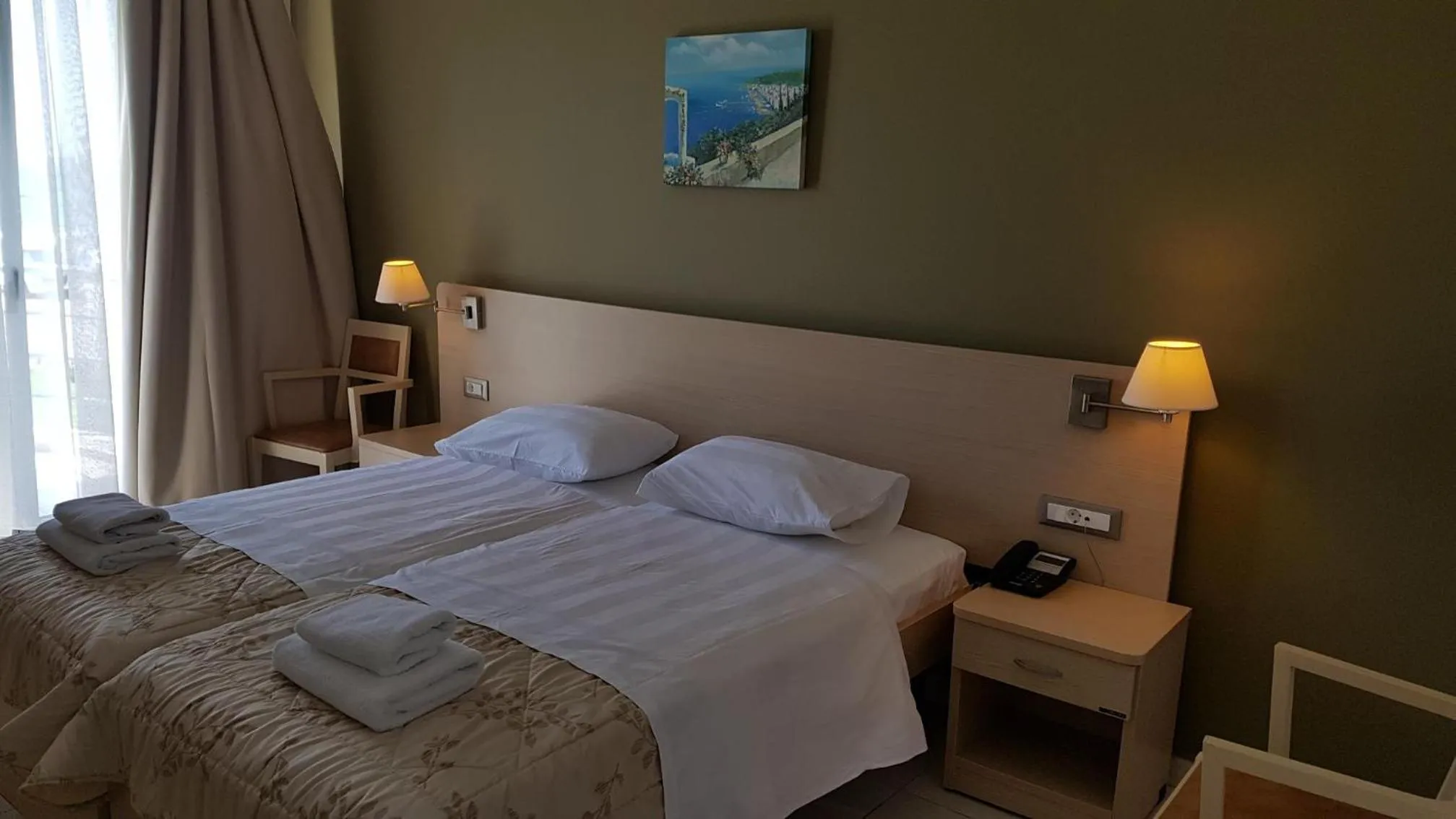 Photo of the whole room, Bed in Ostria Hotel Kakovatos Beach
