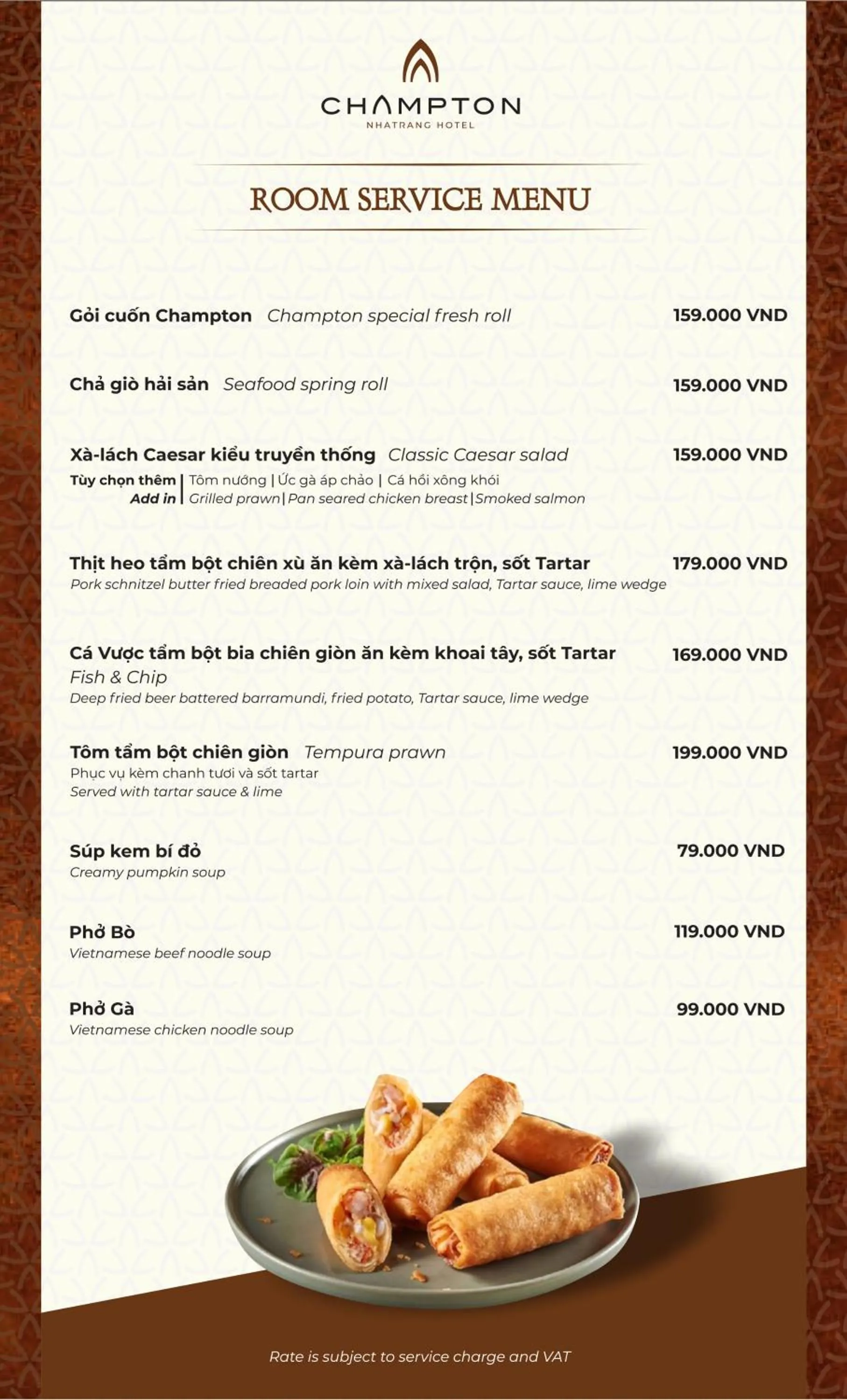 Food and drinks in Champton Nha Trang Hotel