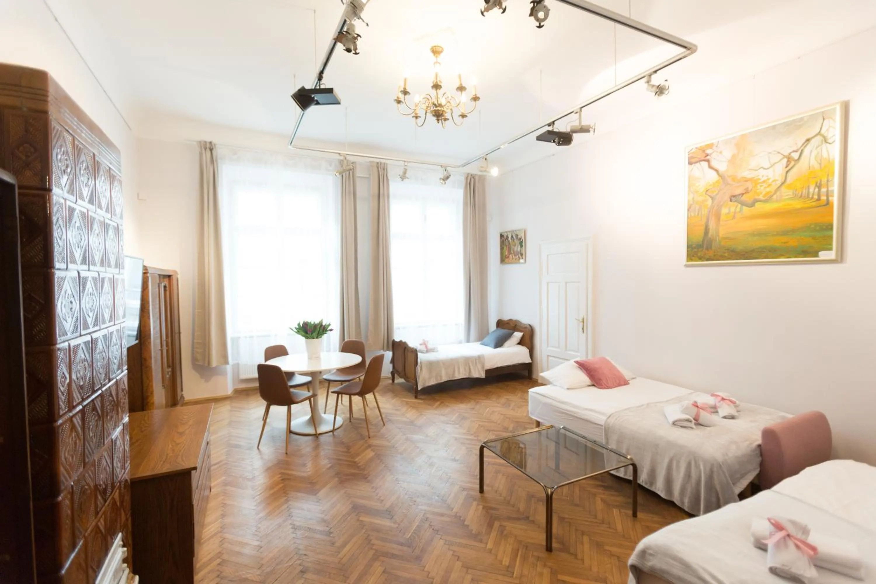 Seating area, Bed in Apartments Roman