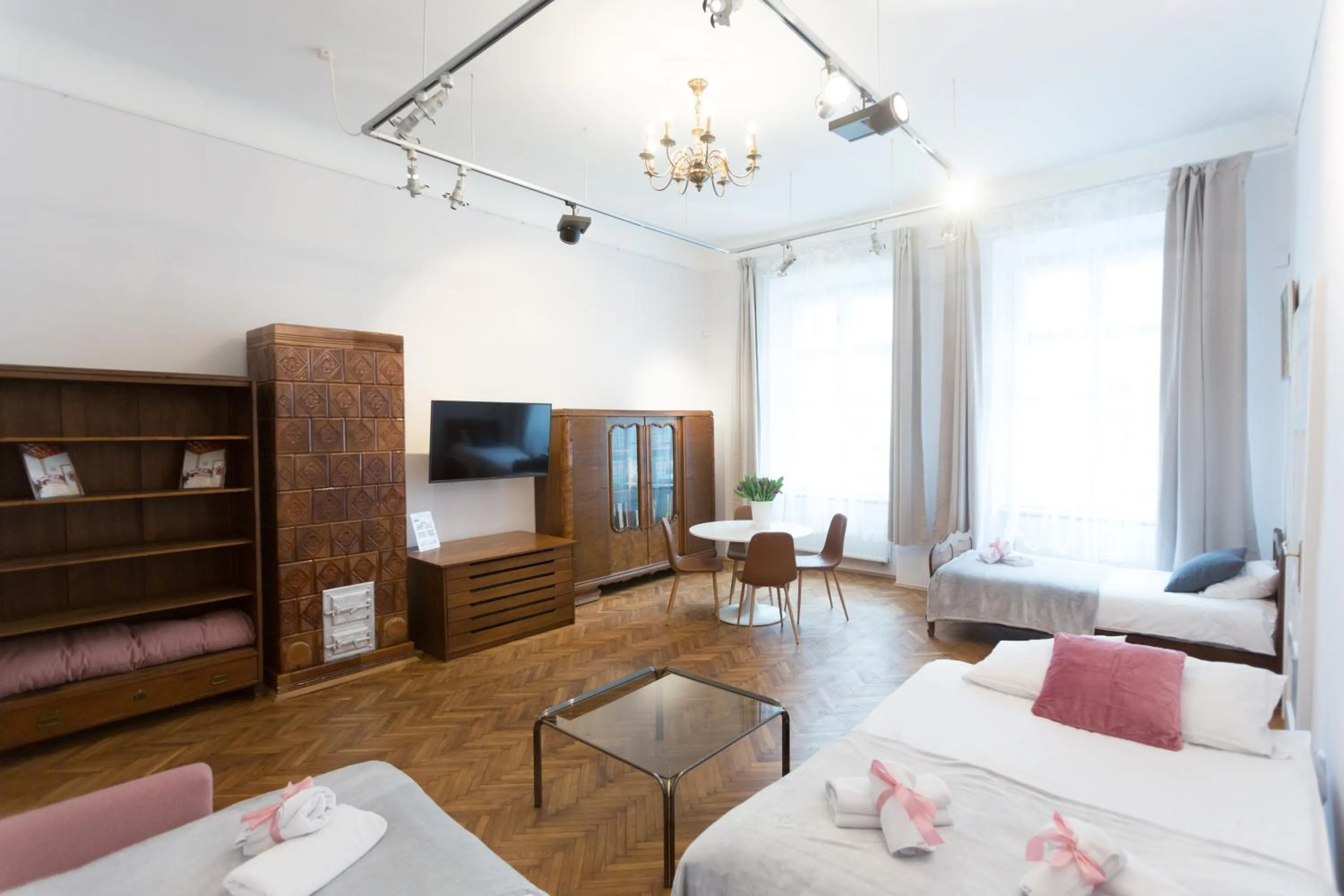 Seating area, Bed in Apartments Roman