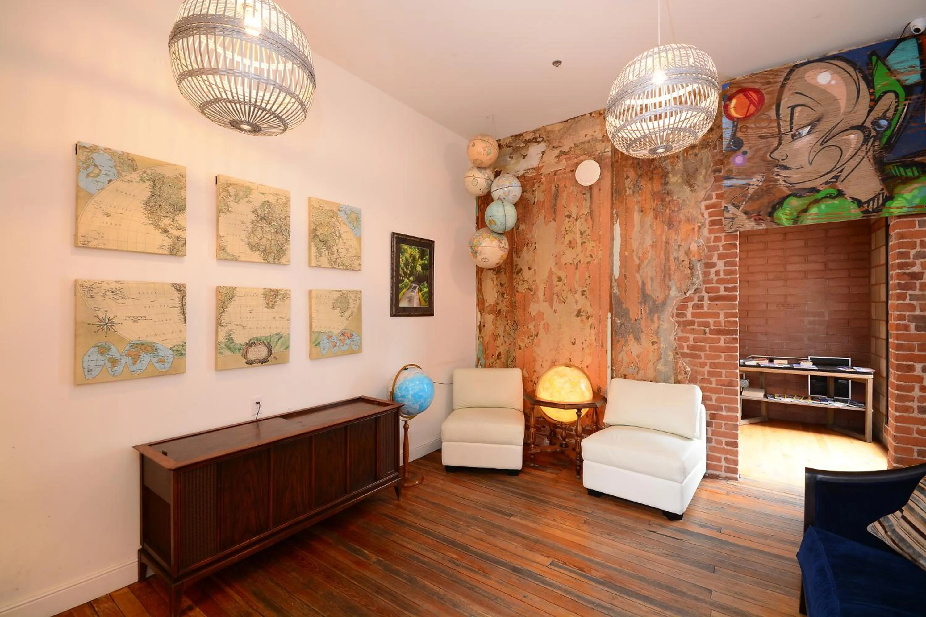 Seating area in Hostel Fish