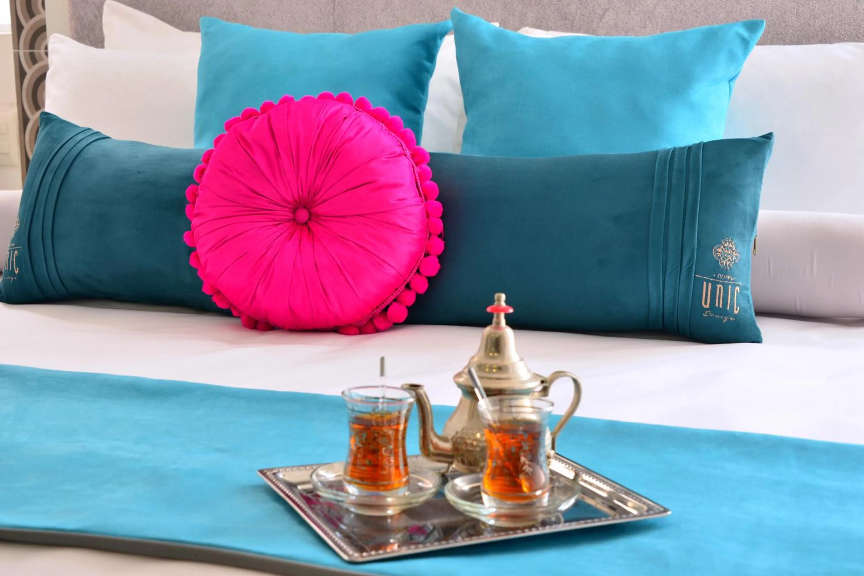 Decorative detail, Bed in Unic Design Hotel & Restaurant- 5th Avenue