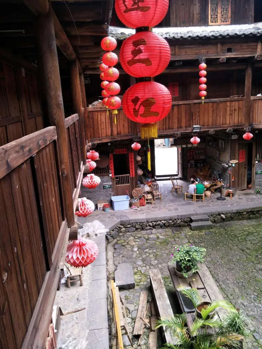Bird's eye view in Nanjing Tulou Qingdelou Inn