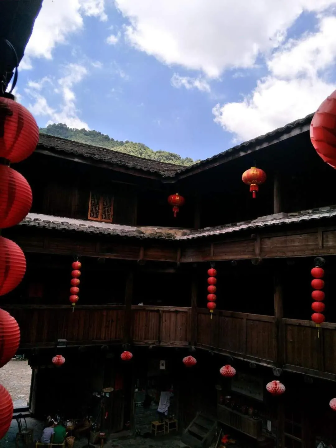 Bird's eye view in Nanjing Tulou Qingdelou Inn