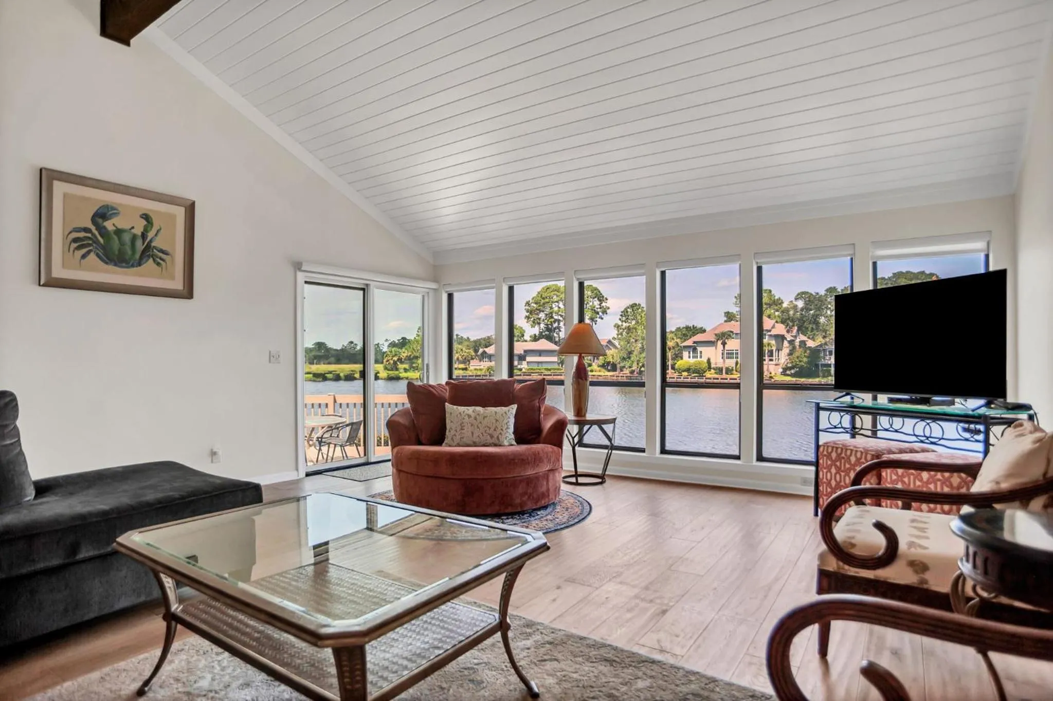 Living room in 2629 Calibogue Club at The Sea Pines Resort