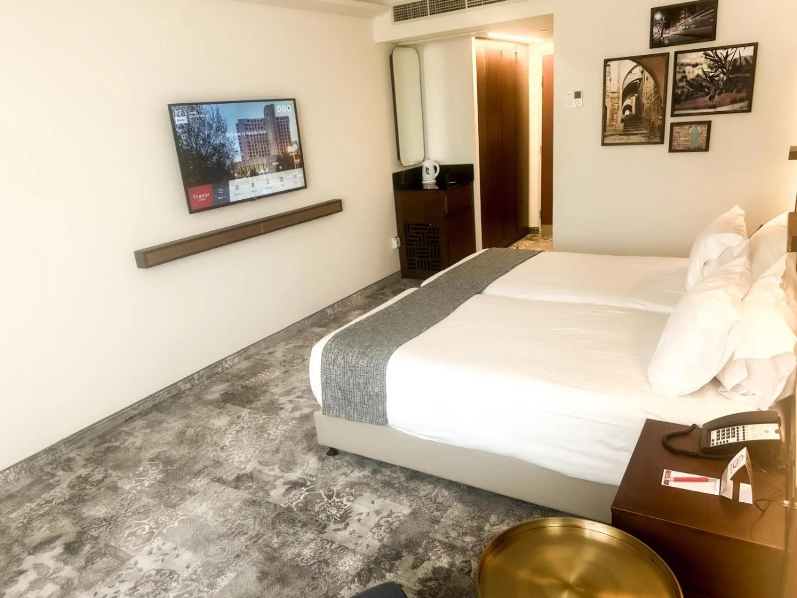 Bed in Ramada Jerusalem Hotel