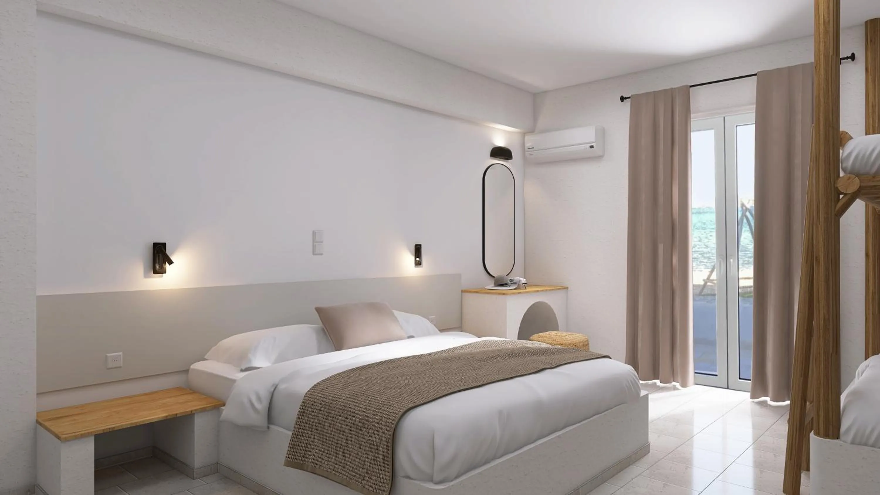 Family Room with Sea View and Balcony in Pounda Resort Paros, a member of Radisson Individuals