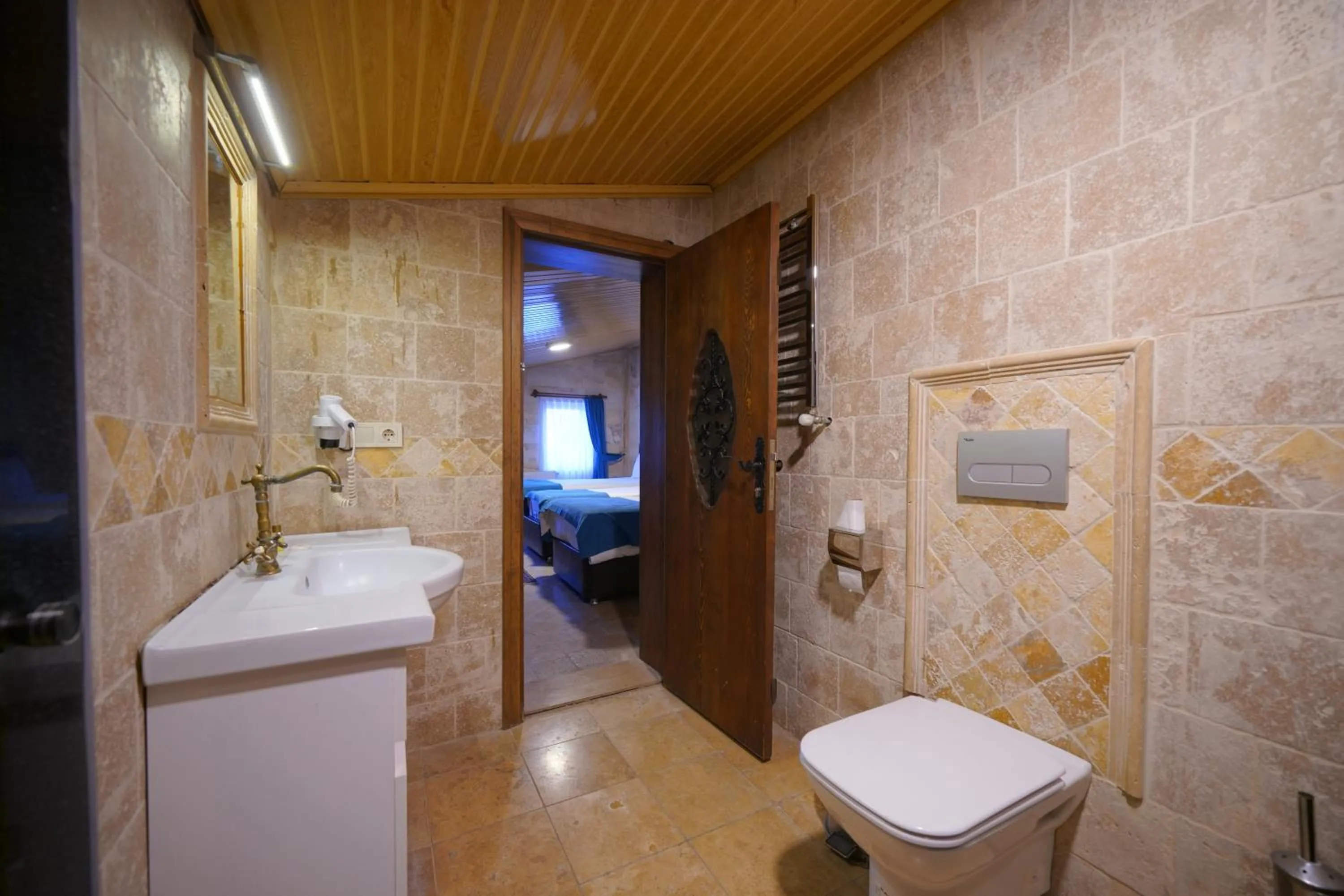 Bathroom in ShoeString Stone House
