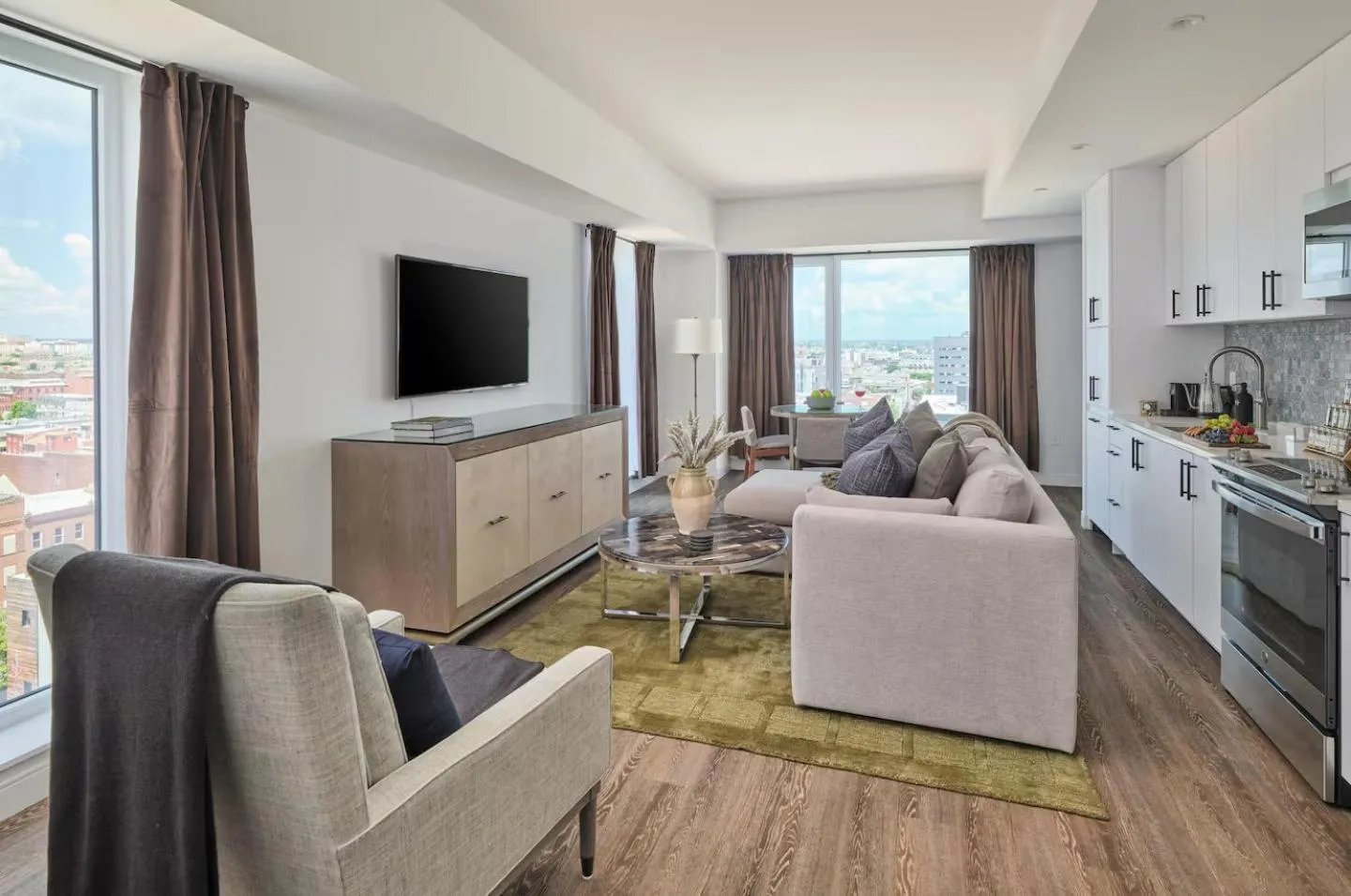 Living room in Luxury Apartments by Hyatus at Central Philly