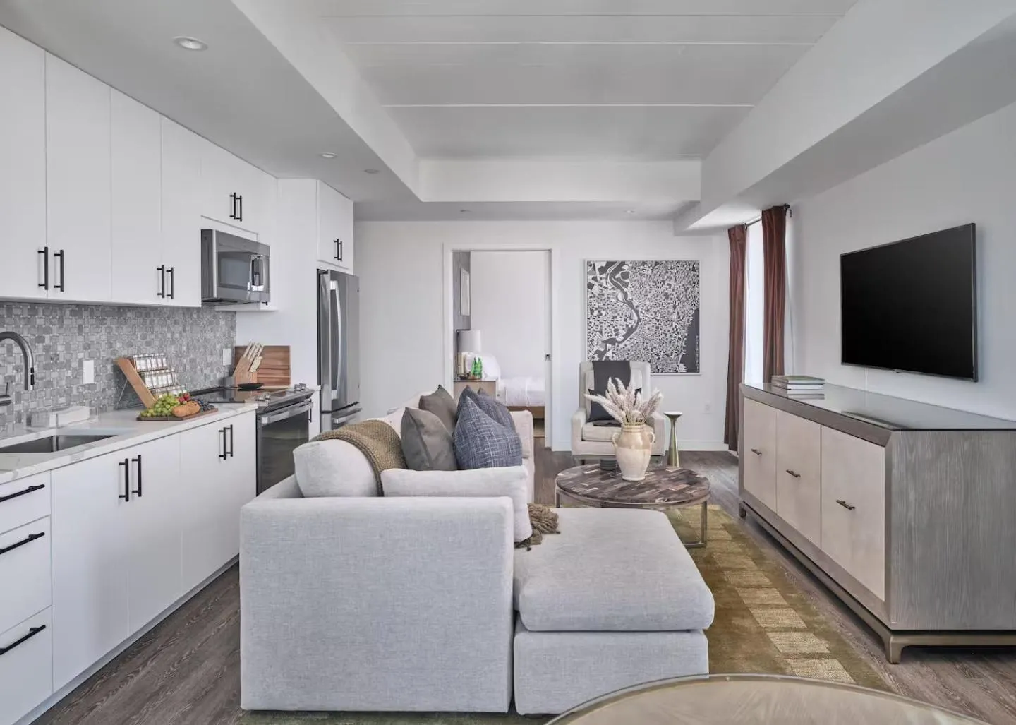 Living room in Luxury Apartments by Hyatus at Central Philly