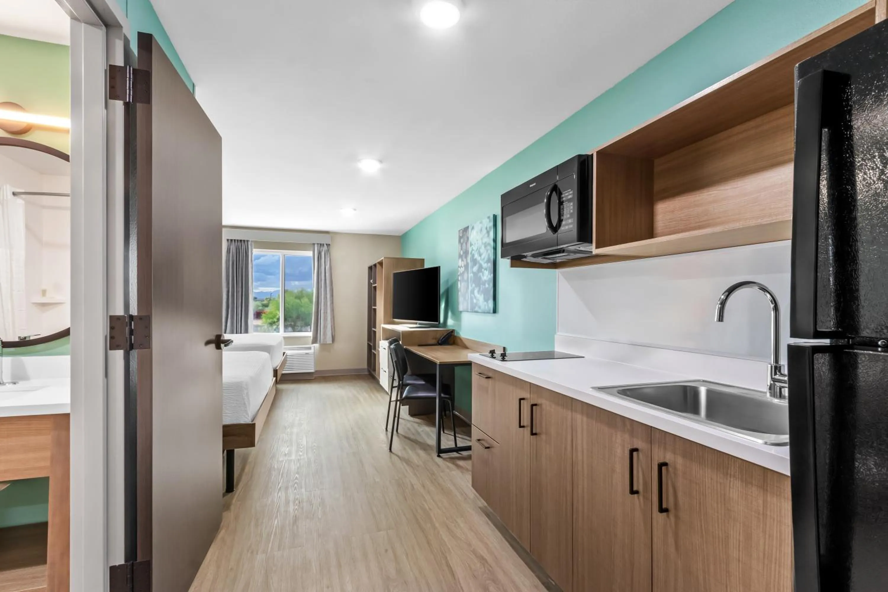 kitchen in ECHO Suites Extended Stay by Wyndham Phoenix-Peoria/Glendale