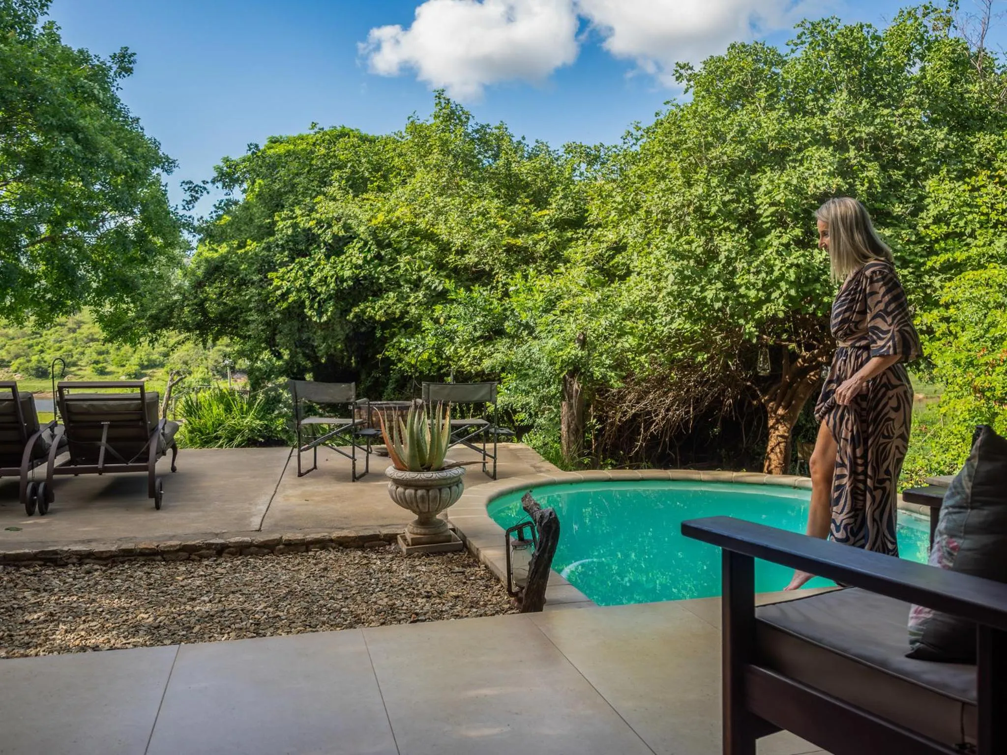 Pool view in Kambaku River Lodge
