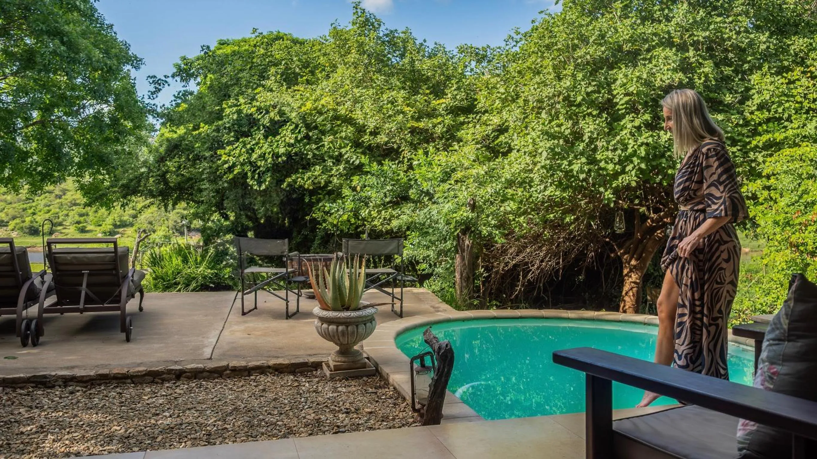 Pool view in Kambaku River Lodge