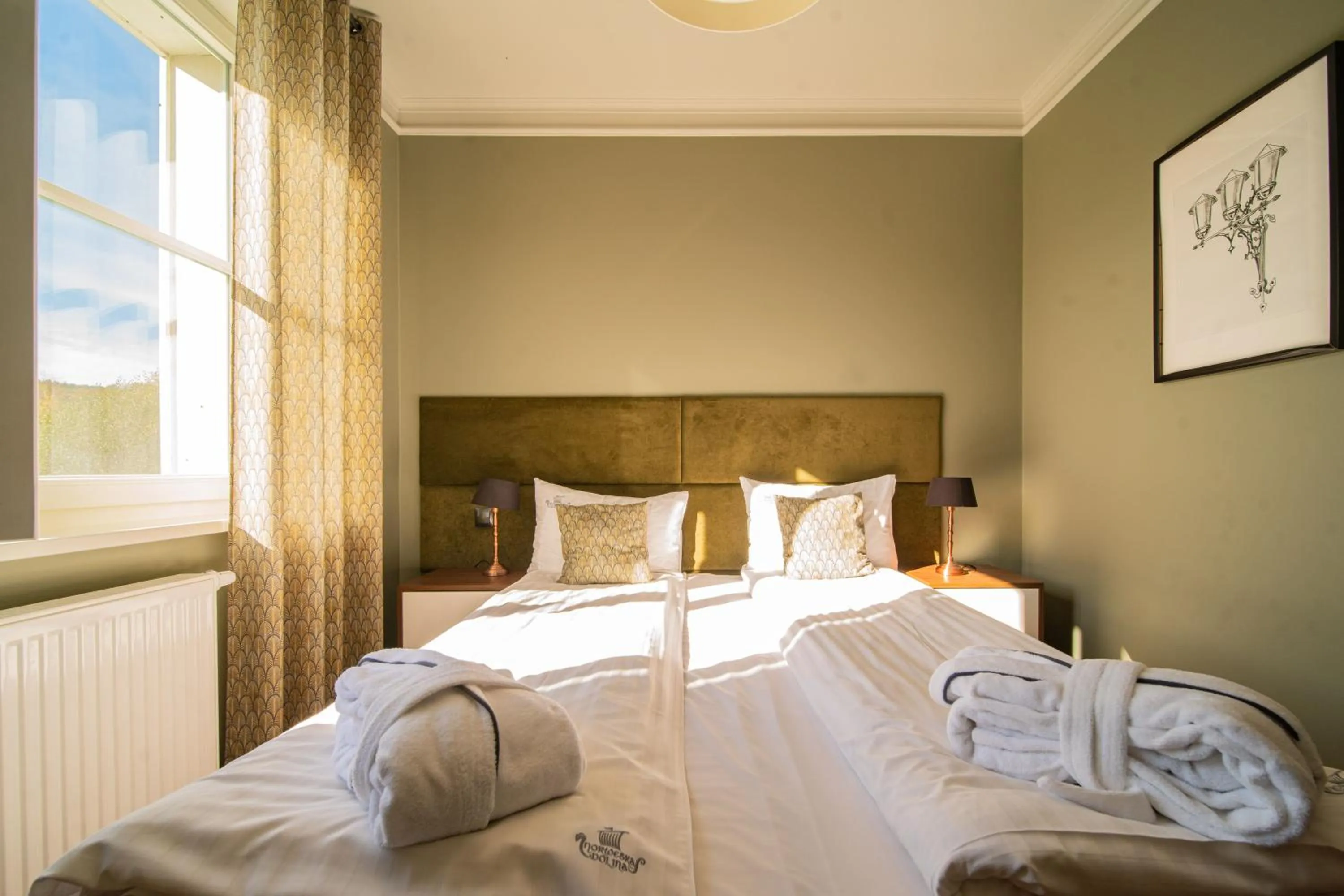 Bed in Norweska Dolina Family&Pet-friendly Resort