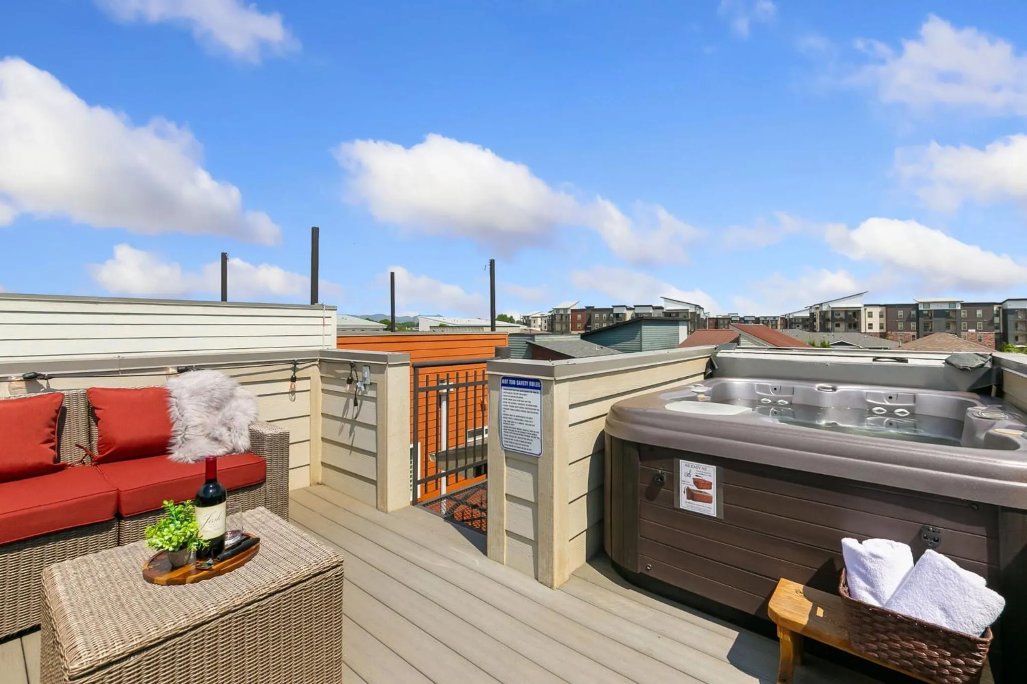 The Cycle Haus Rooftop Deck with Hot Tub and Views