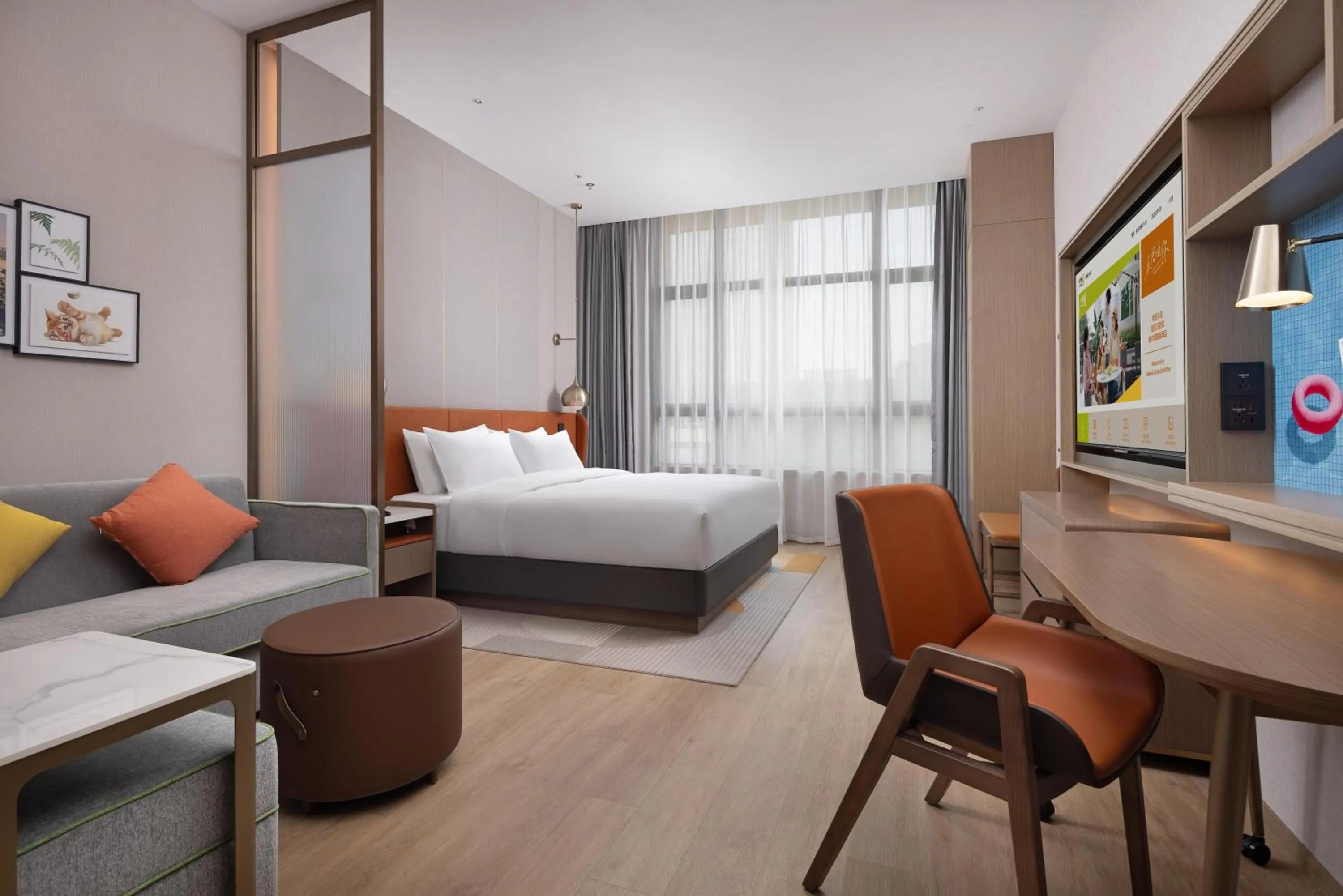 Bed in Home2 Suite by Hilton Nantong Vientiane City
