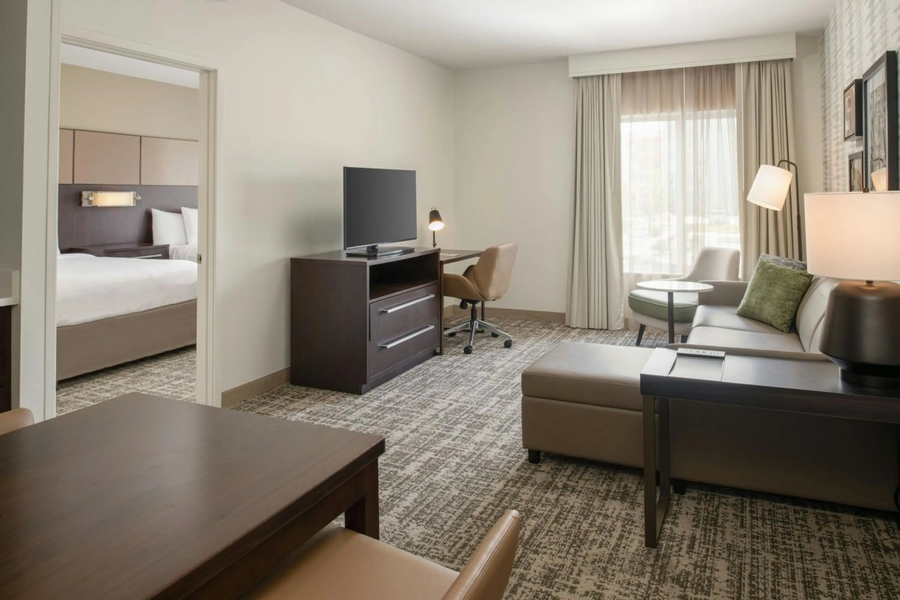 Living room, Bed in Residence Inn by Marriott Houston City Place