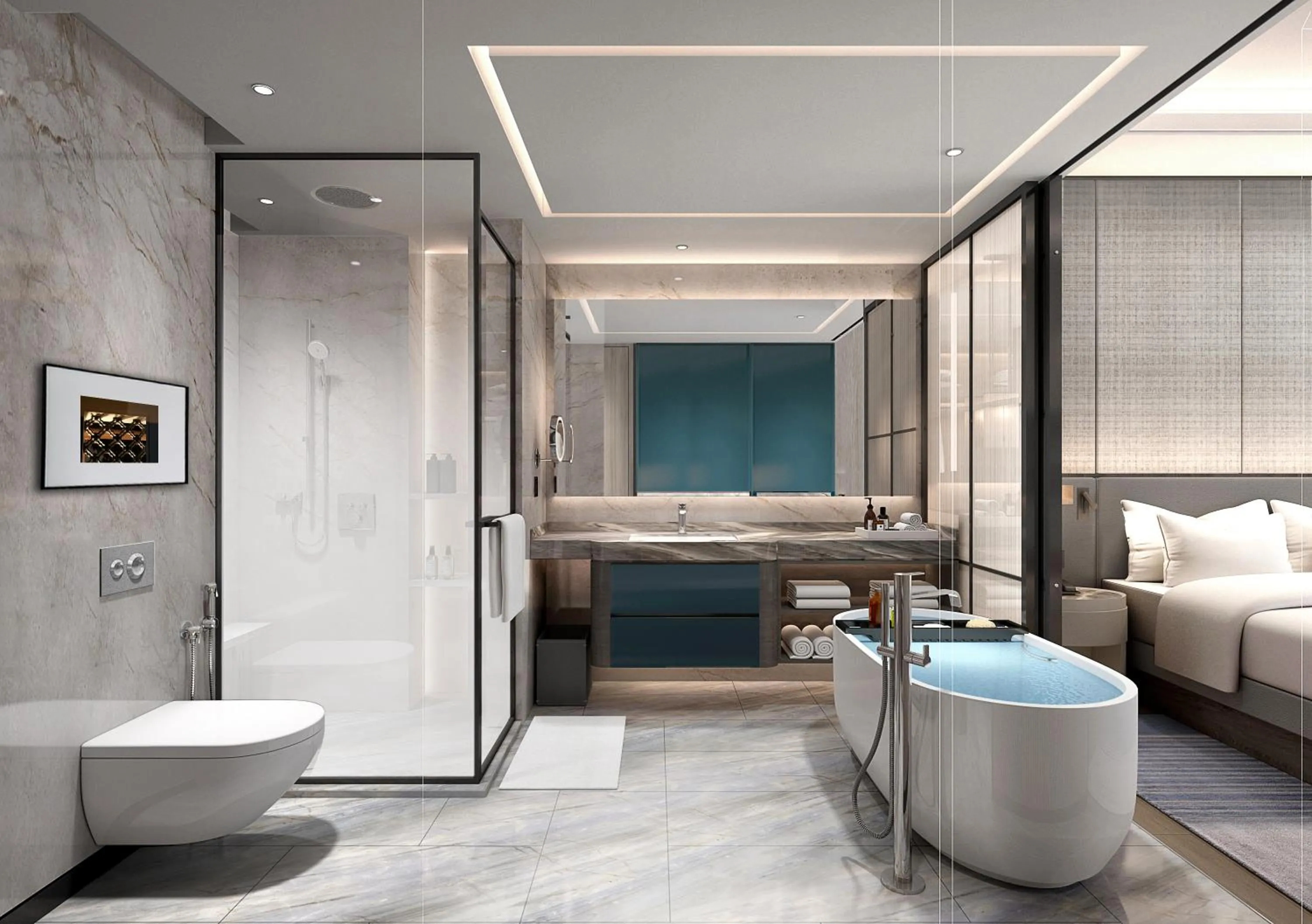 Bathroom, Bed in Vinpearl Hotel Bắc Ninh