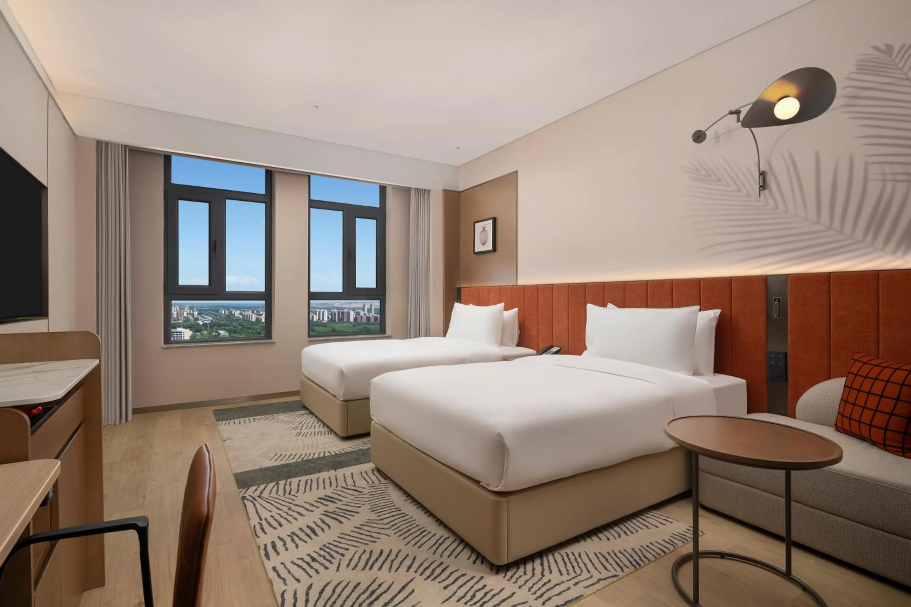 TV and multimedia, Bed in Hilton Garden Inn Zhongwei Shapotou