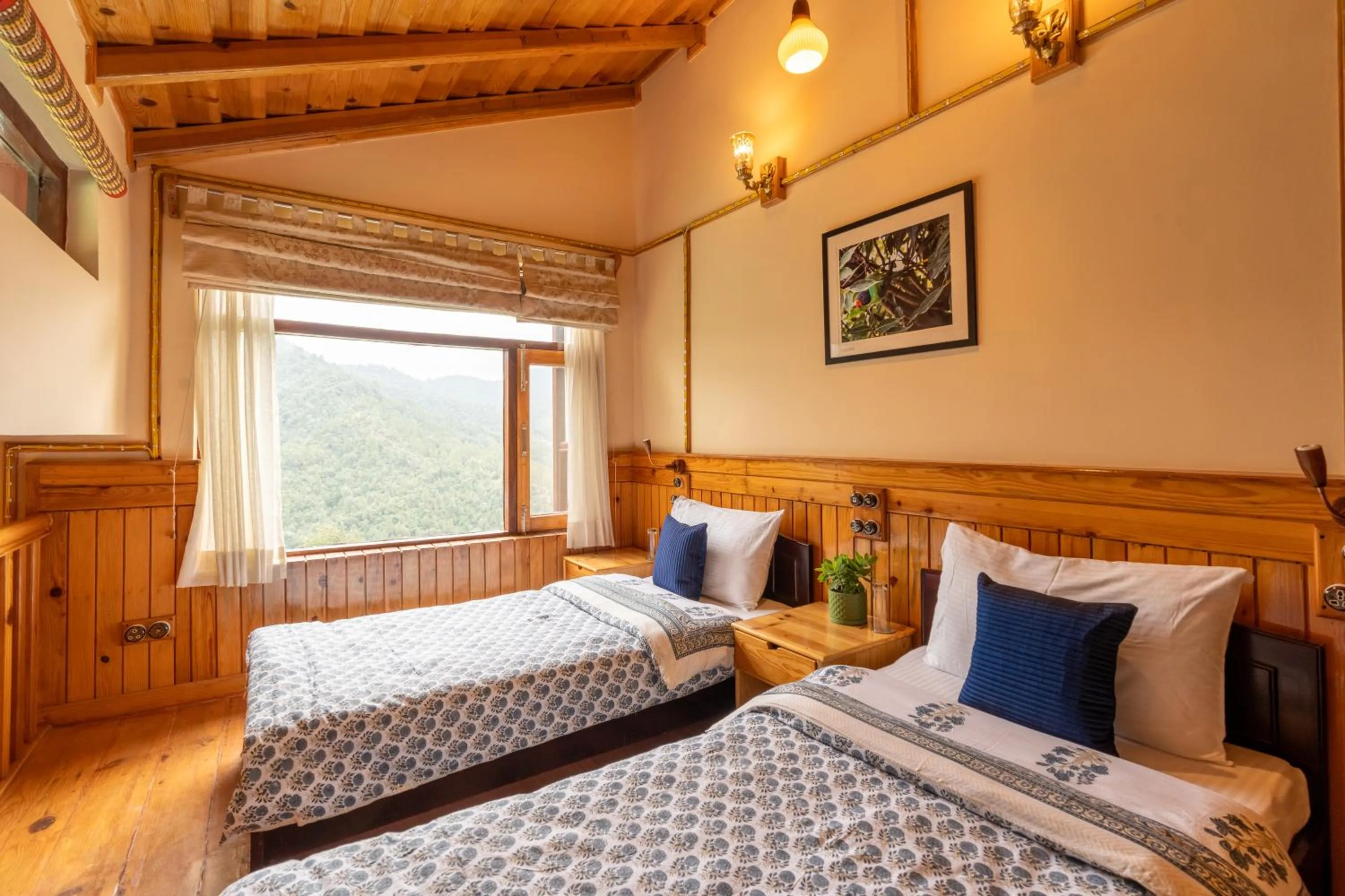 Bed in Parvada Bungalows