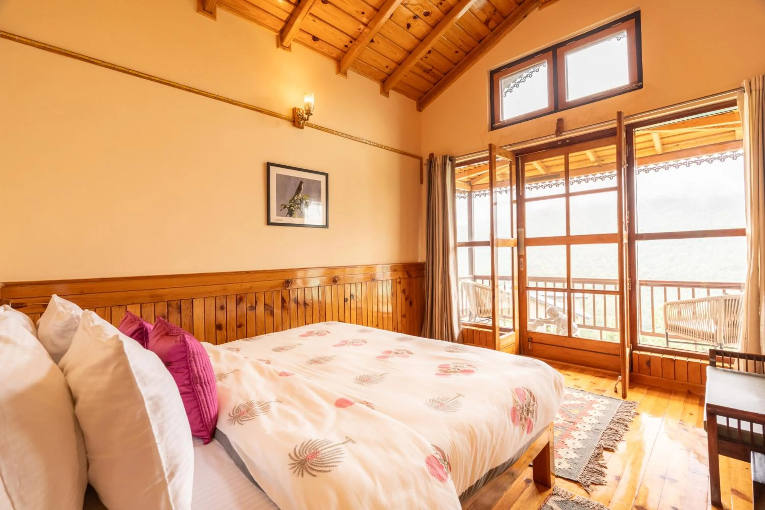 Bed in Parvada Bungalows