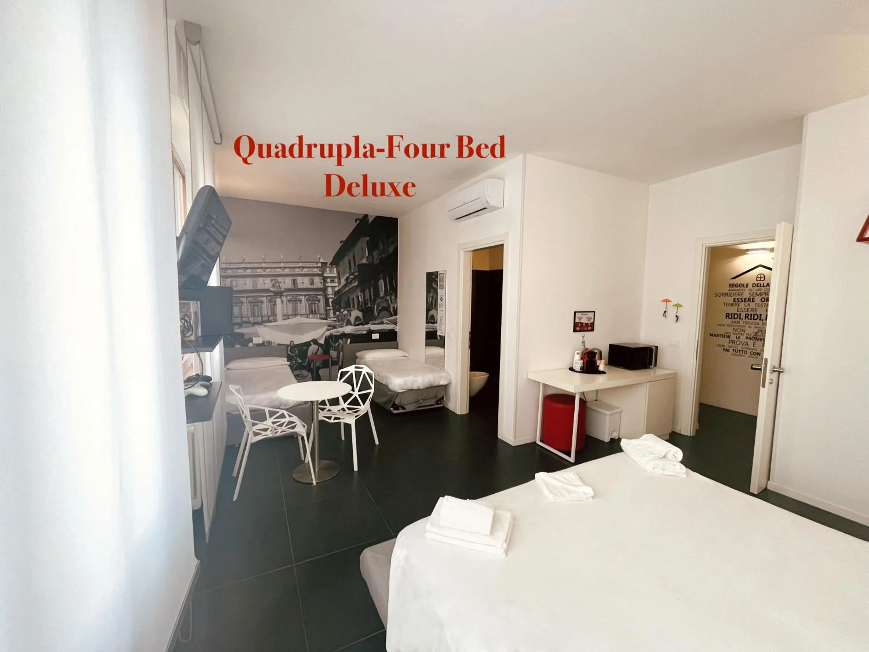 Dining area, Bed in DiMoras house Verona