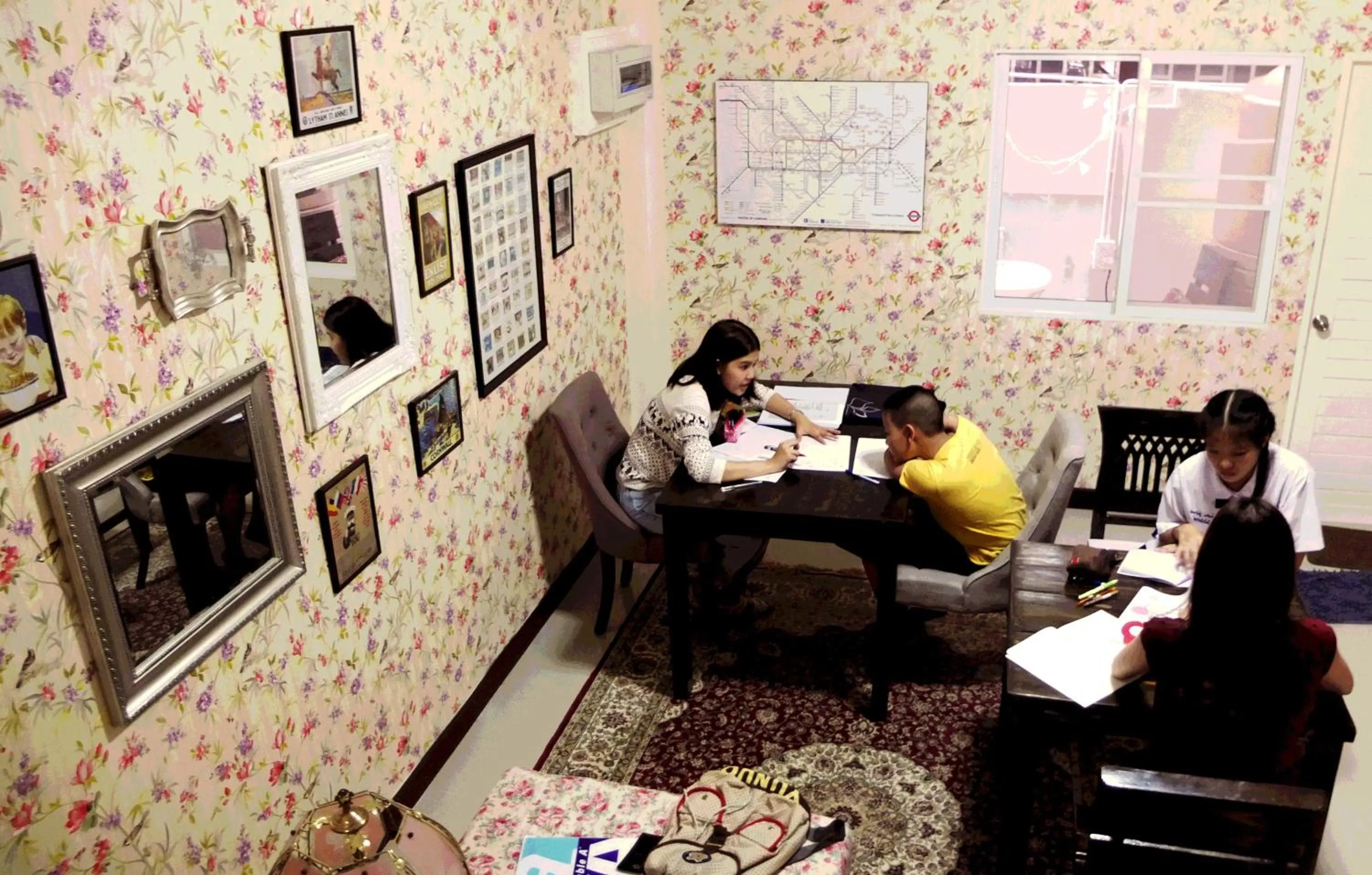 group of guests in The London Tearoom