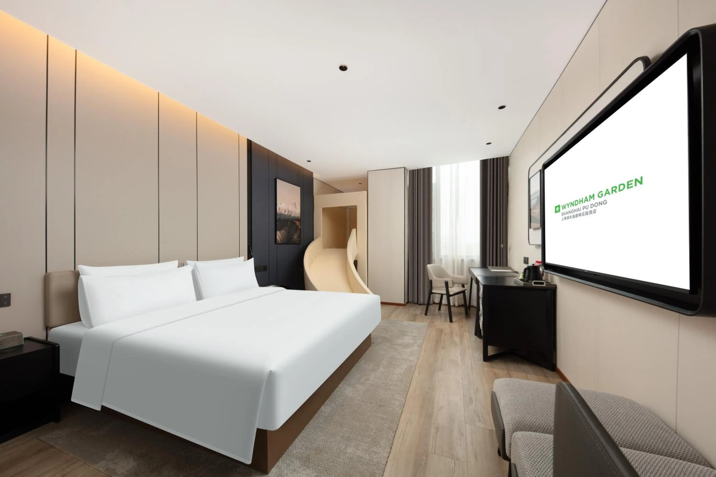 Photo of the whole room, Bed in 上海浦东温德姆花园酒店 Wyndham Garden Shanghai Pudong