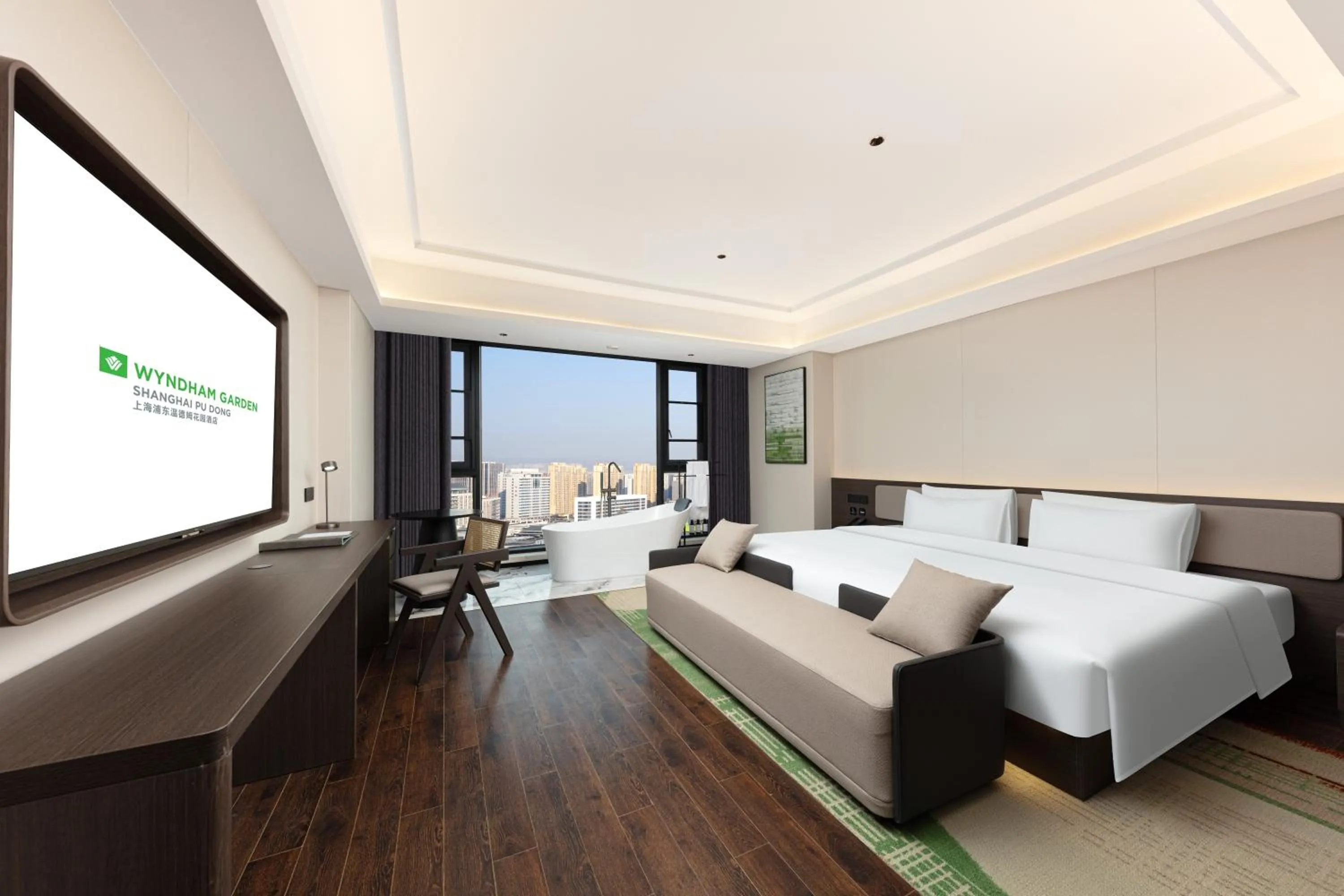 Photo of the whole room, Bed in 上海浦东温德姆花园酒店 Wyndham Garden Shanghai Pudong