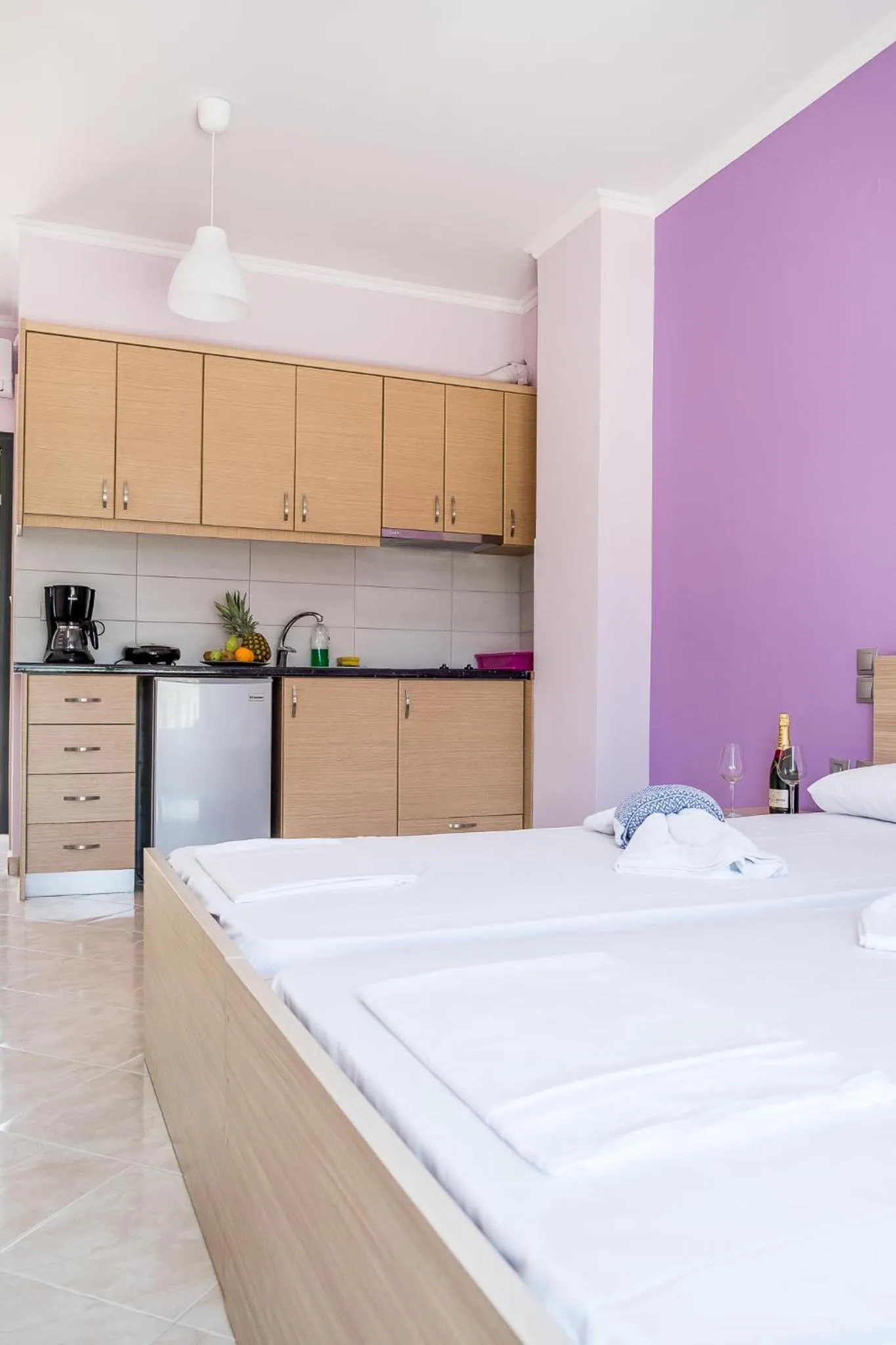 Kitchen or kitchenette, Bed in Golden Sun Villas